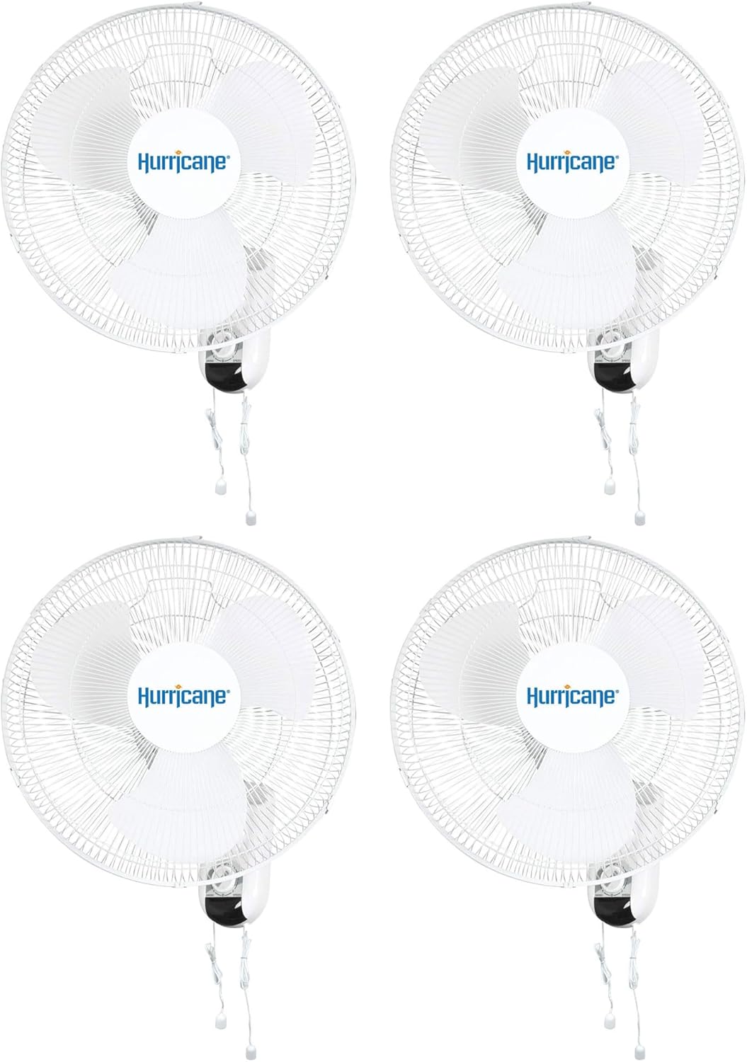 Hurrican Classi 1 Inc 9 Degre Oscillatin Indoo Spee Wal Mounte Fa wit Adjustabl Til an Pul Chai Control Whit ( Pack)