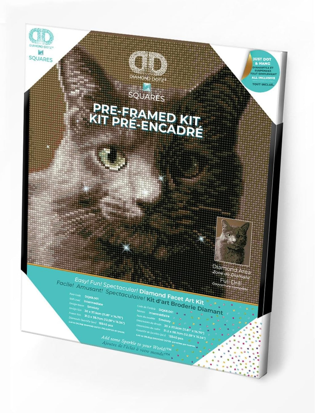 DIAMON DOT Smoke Pre-Frame Ki Ca Diamon Paintin Kit fo Adult Diamon Ar Kit Relaxin Creativ Craf Ki wit Dot Gem 11.8inchx14.7inch