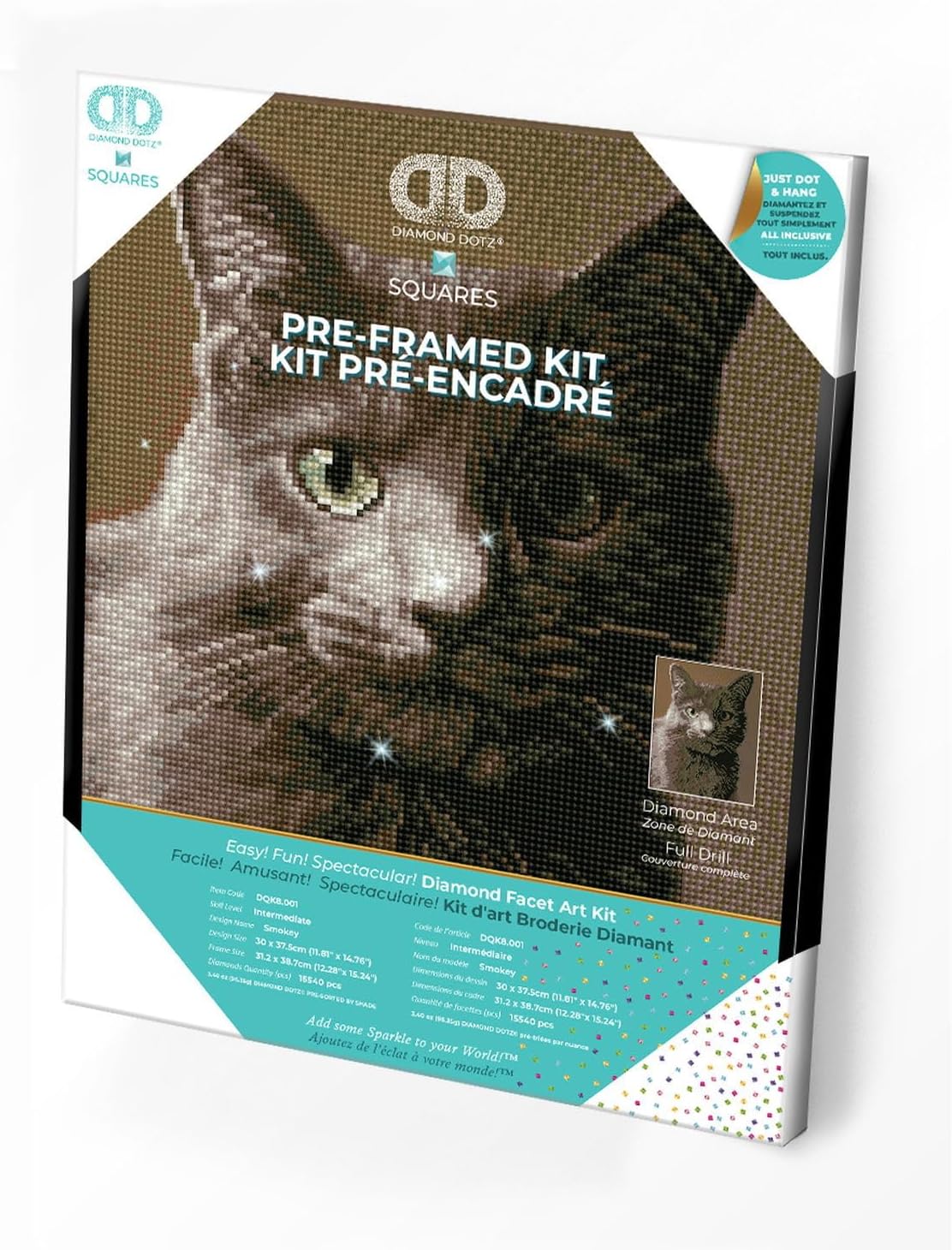 DIAMON DOT Smoke Pre-Frame Ki Ca Diamon Paintin Kit fo Adult Diamon Ar Kit Relaxin Creativ Craf Ki wit Dot Gem 11.8inchx14.7inch