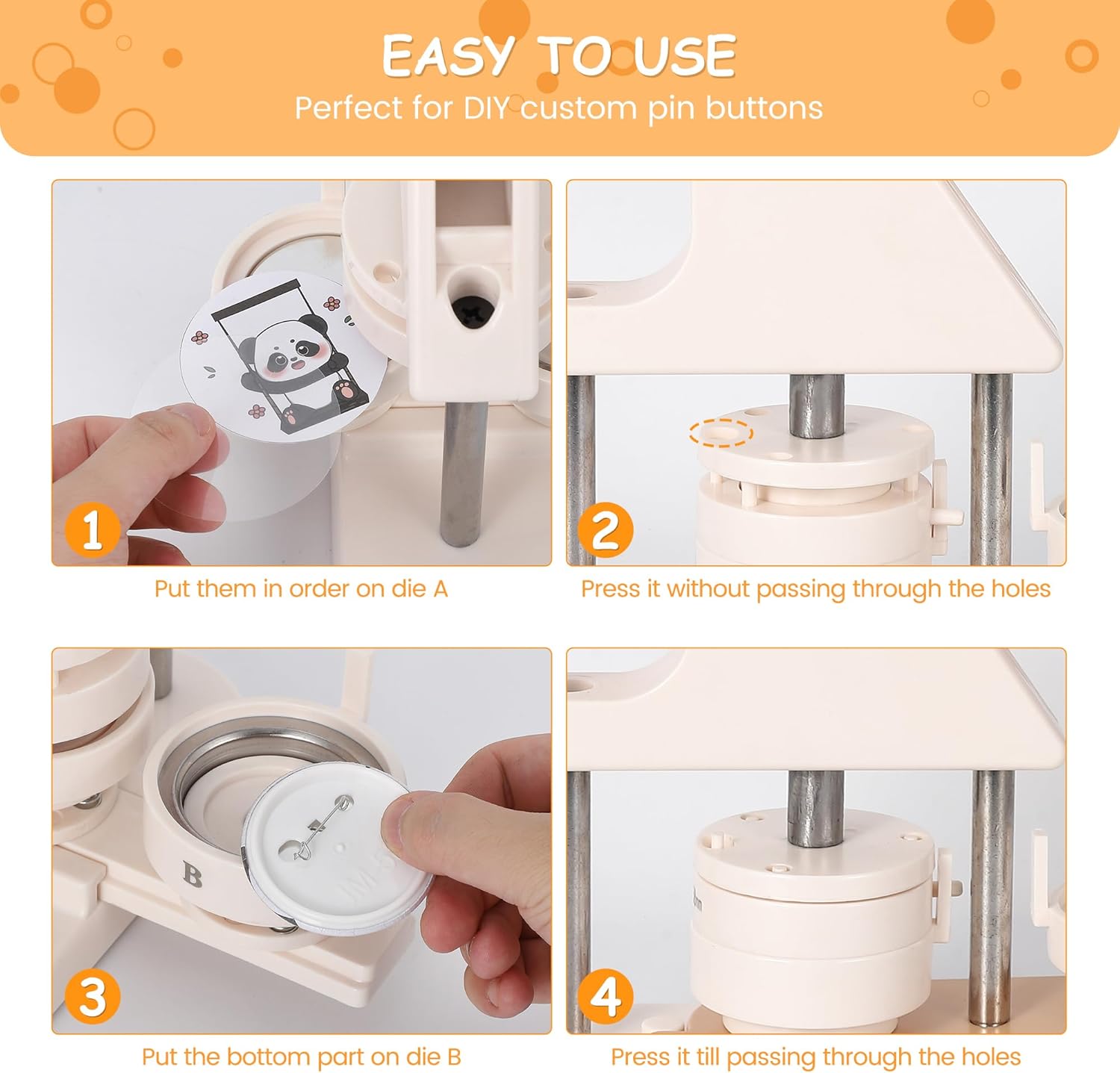 Butto Maker 1/1.25/2.2 i (25/32/5 mm in- Pi Maker Ergonomi Ar Handl Punc Pres Kit 300pc Butto Parts Pictures Circl Cutter Magi Book fo Childre DI Gifts