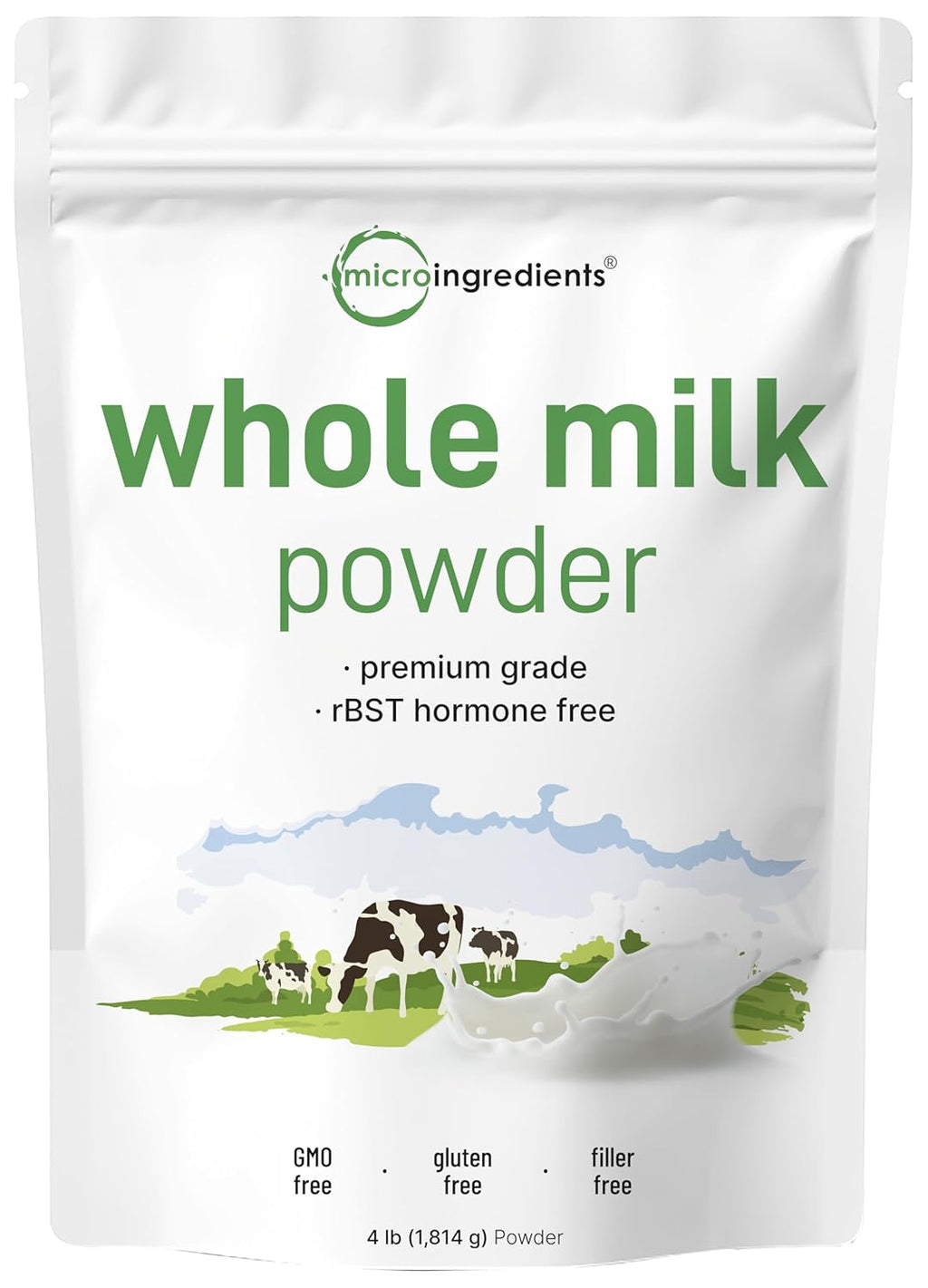 Micr Ingredient Whol Mil Powder l Pasture-Raised rBST-Fre Pur Ric i Protei Idea fo Bakin Everyda Us Non-GMO Gluten-Free Premiu Grade
