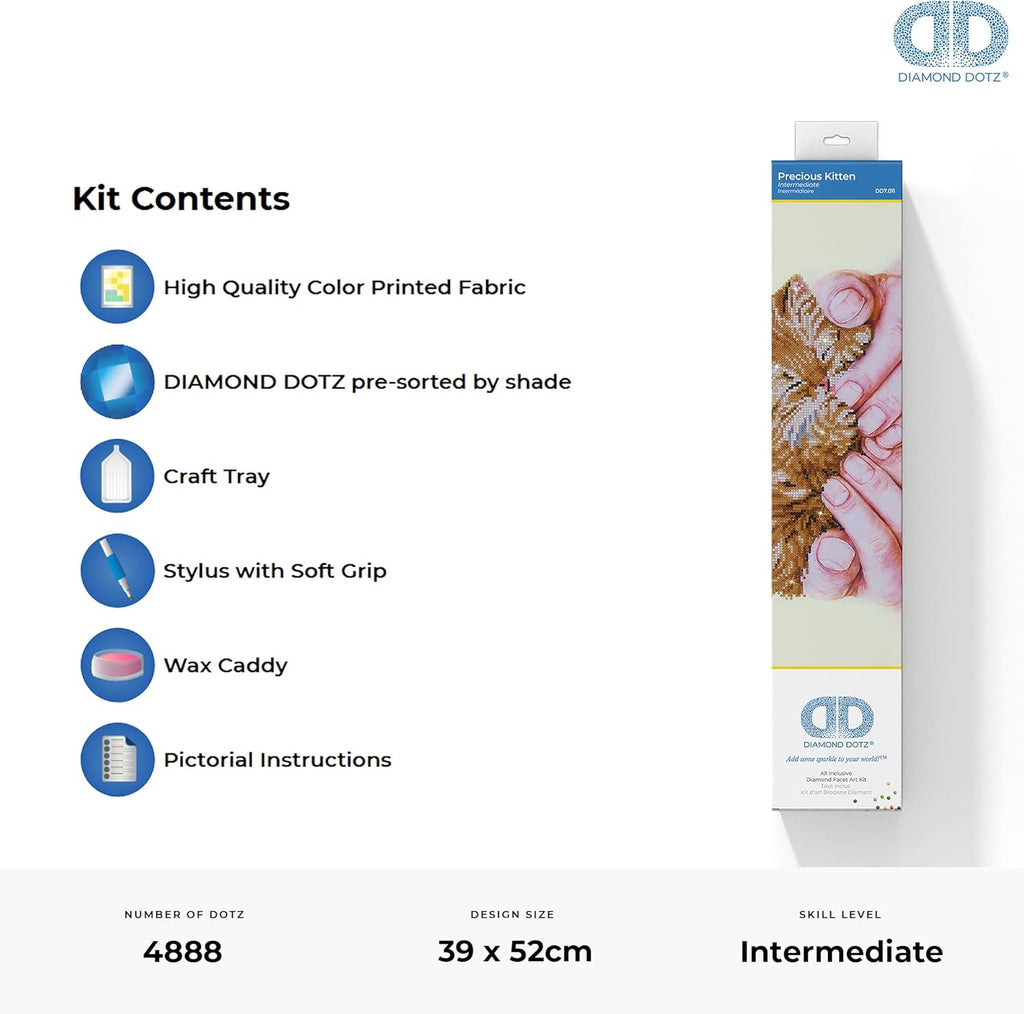 DIAMON DOT Preciou Kitte Ca Diamon Paintin Kit fo Adult Diamon Ar Kit Relaxin Creativ Craf Ki wit Dot Gem 15.7inchx20.5inch