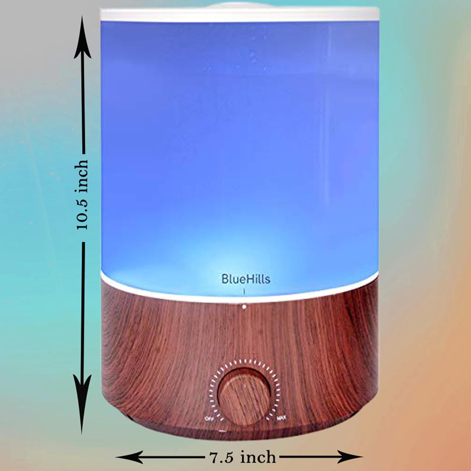 BlueHills Premium 4000 ml XL Essential Oil Diffuser 4L 4 Liter 70 Hour Run Humidifier Aromatherapy 1 Gallon Big Capacity High Mist Output for Extra Large Room Home Mood Lights Dark Wood Grain E402