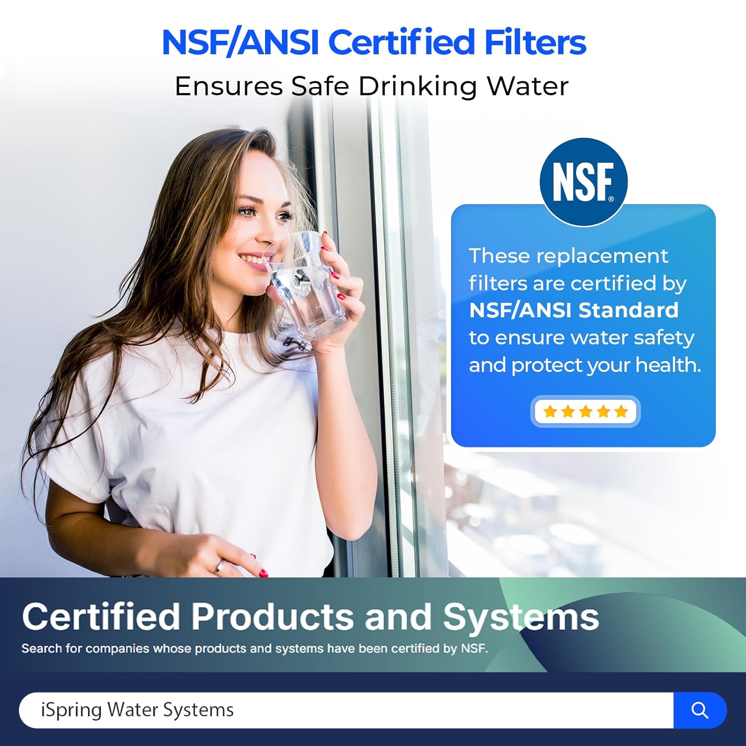 iSpring FA15 Alkaline Inline Water Filter Cartridge, 10¡± x 2¡± with 1/4¡± Quick Connect, NSF Certified, Add-on for RO Systems, Balances pH Restores Minerals, 3-Layer Replacement Filter