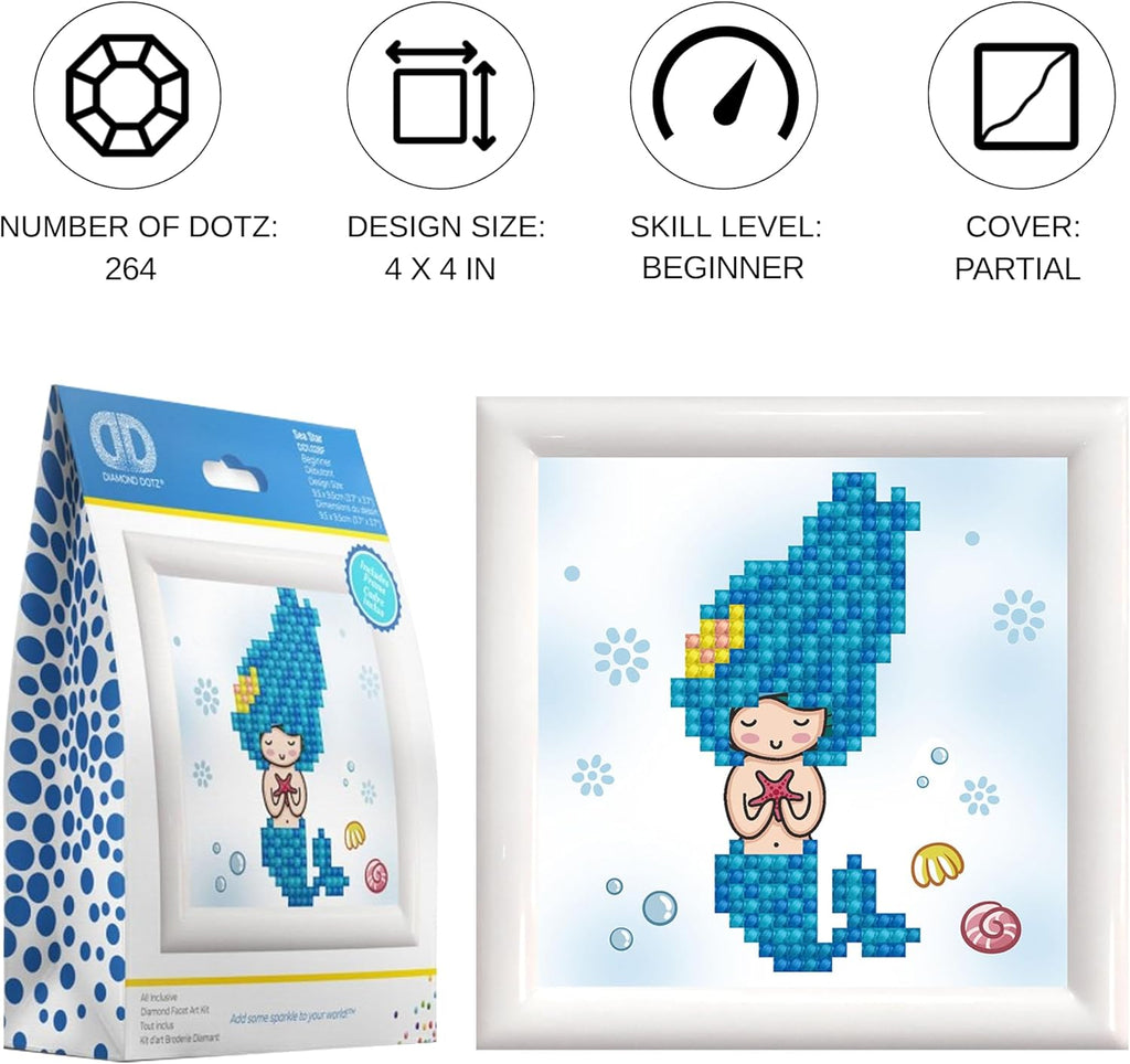 Diamon Dot Se Sta MermaidDiamon Paintin Kit fo Adult Diamon Ar Kit Relaxin Creativ Craf Ki wit Dot Gem 4inchx4inch
