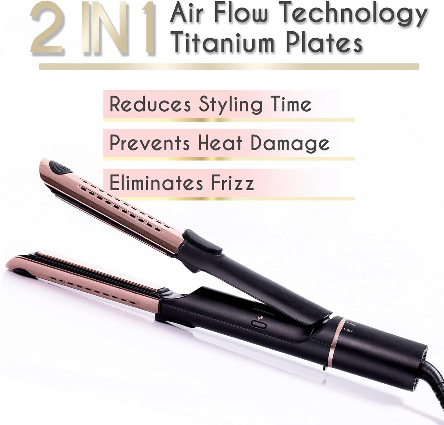 ELL BELLA Hai Straightene an Ai Curle i  Titaniu Fla Iro Curlin Iro i On Coolin Ai Vent t Effortlessl Loc i Styl Multipl Looks Professiona Salo Results