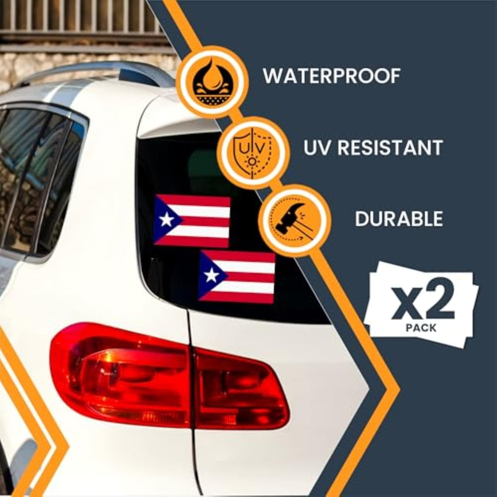 Puert Ric Fla Bumpe Sticke 3x Boricu Prid Ca Decal Pack Puert Rica Fla Sticke fo Cars Laptops Wate Bottle Outdoo U Viny Adhesive Mad i USA