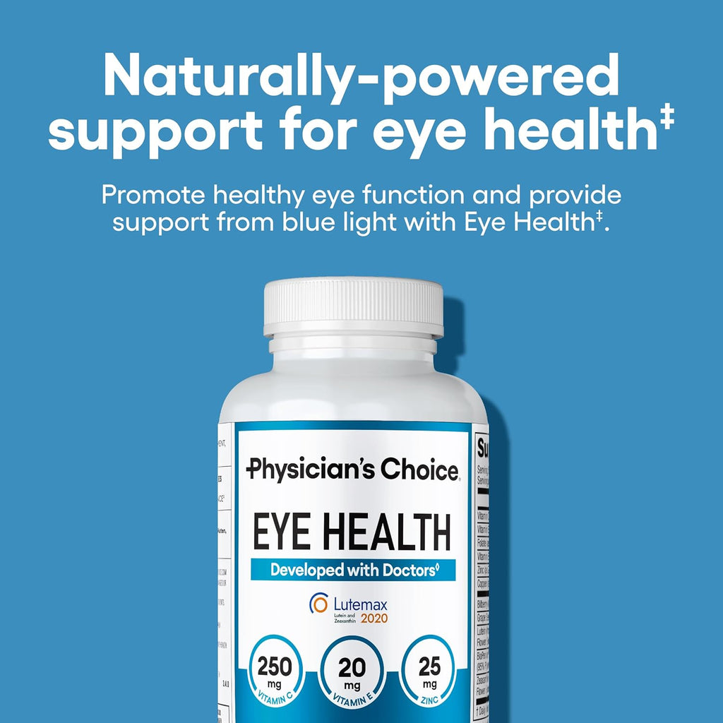 Physician' Choic Ey Healt Lutein Zeaxanthi Bilberr Extrac Support Ey Strain Dr Eyes an Visio Healt  Award-Winnin Clinicall Prove Ey Vitami Ingredient Carotenoi Blend
