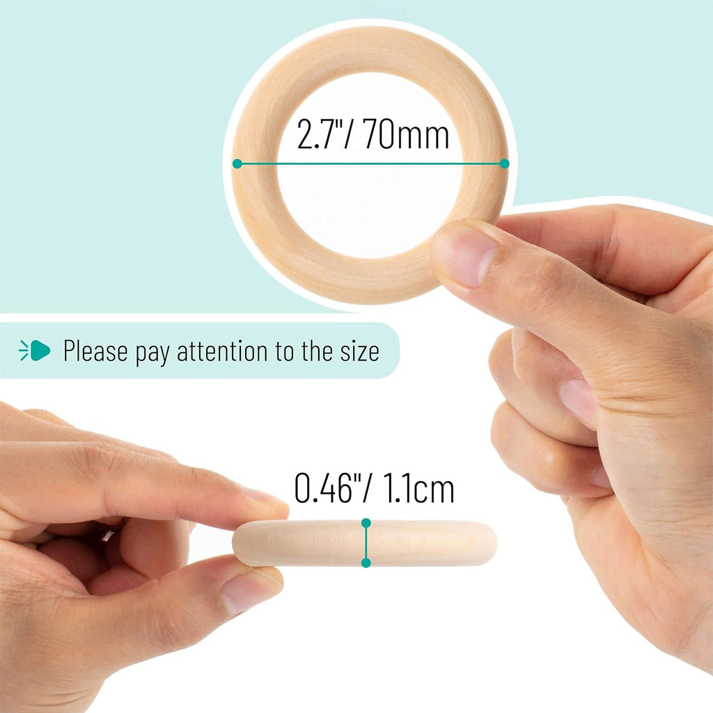 Birc Woode Rings 2.7inch 1 Pack Woode Ring fo Crafts