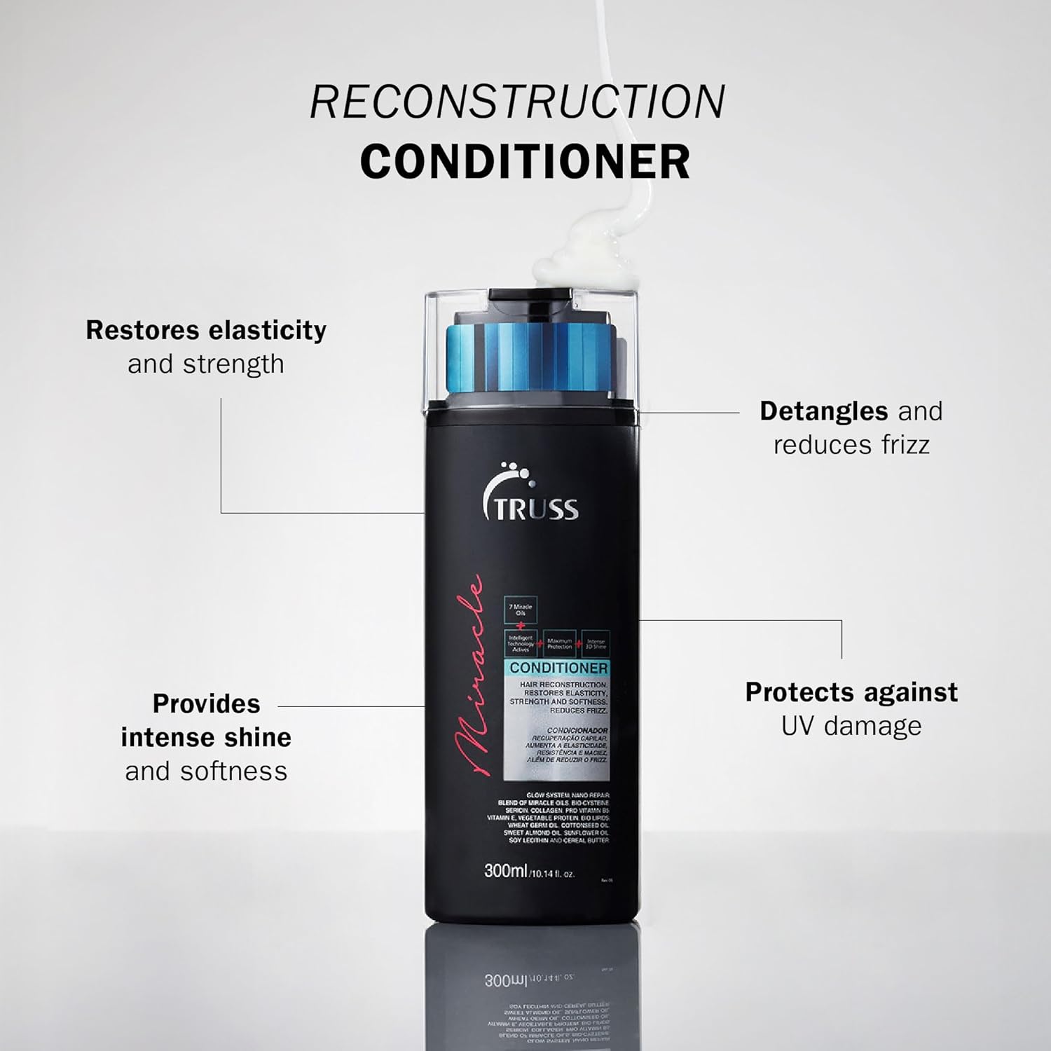 TRUS Miracl Hai Conditione fo Wome Me Anti-Agin Colo Protectio Hai Car Anti-Friz Hydratin Conditione Help Restor Elasticity Strengt Shin (10.1 oz)