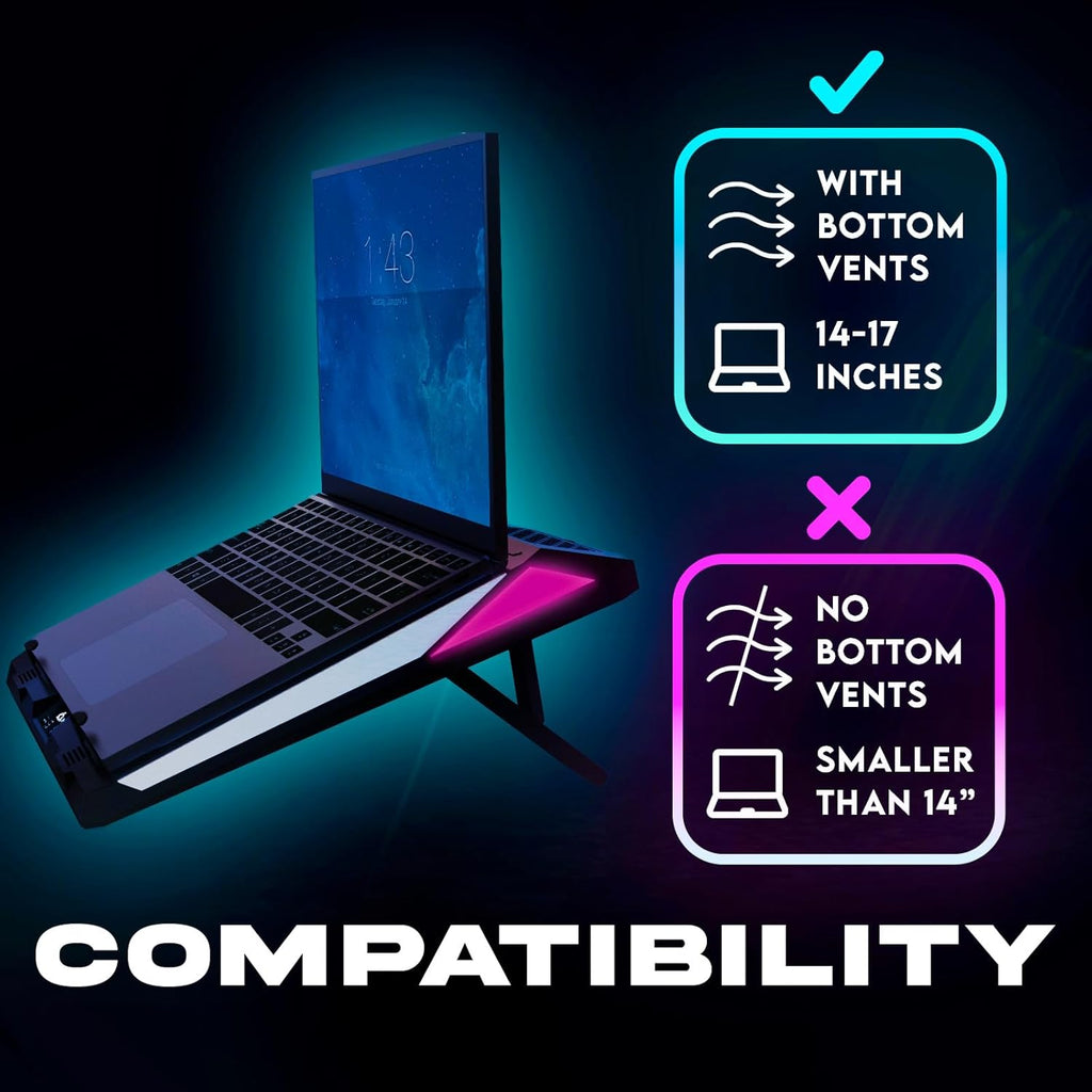 KLI Mistra Lapto Coolin Pa Ne Powerfu Turbo-Lapto Fan (450 RPM Rubbe Sea an Dus Filter fo Maximu Performanc Gamin Lapto Coole t Avoi Overheatin 15.6-17. inch