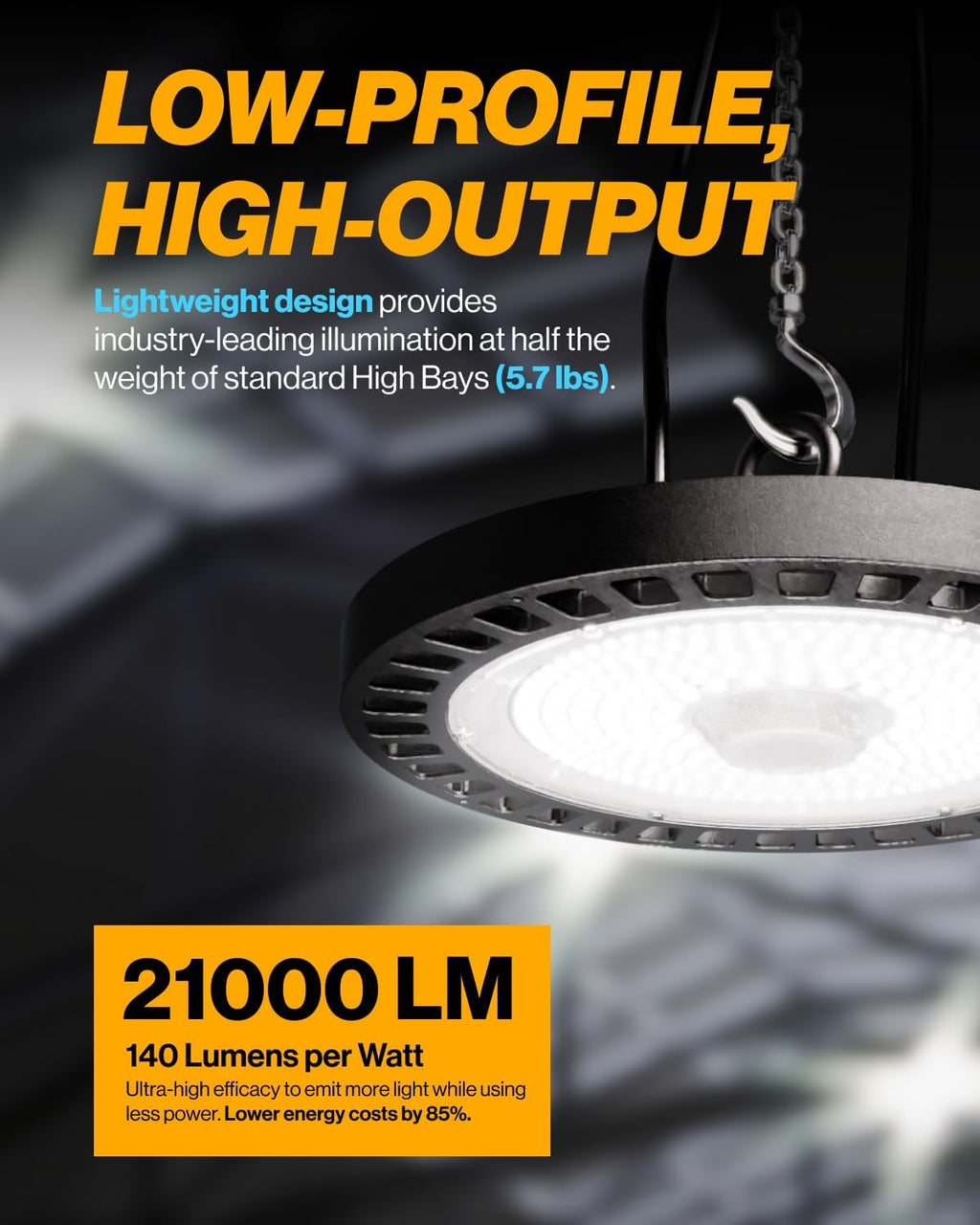 Sunco 20 Pack UFO LED High Bay Light, 150W, 21000 Lumens 5000K 100-277V Dimmable 0-10V, Ultra Bright Commercial Shop Lights for Warehouse, Factory, Workshop, Garage & Barn, Ceiling Mount, UL