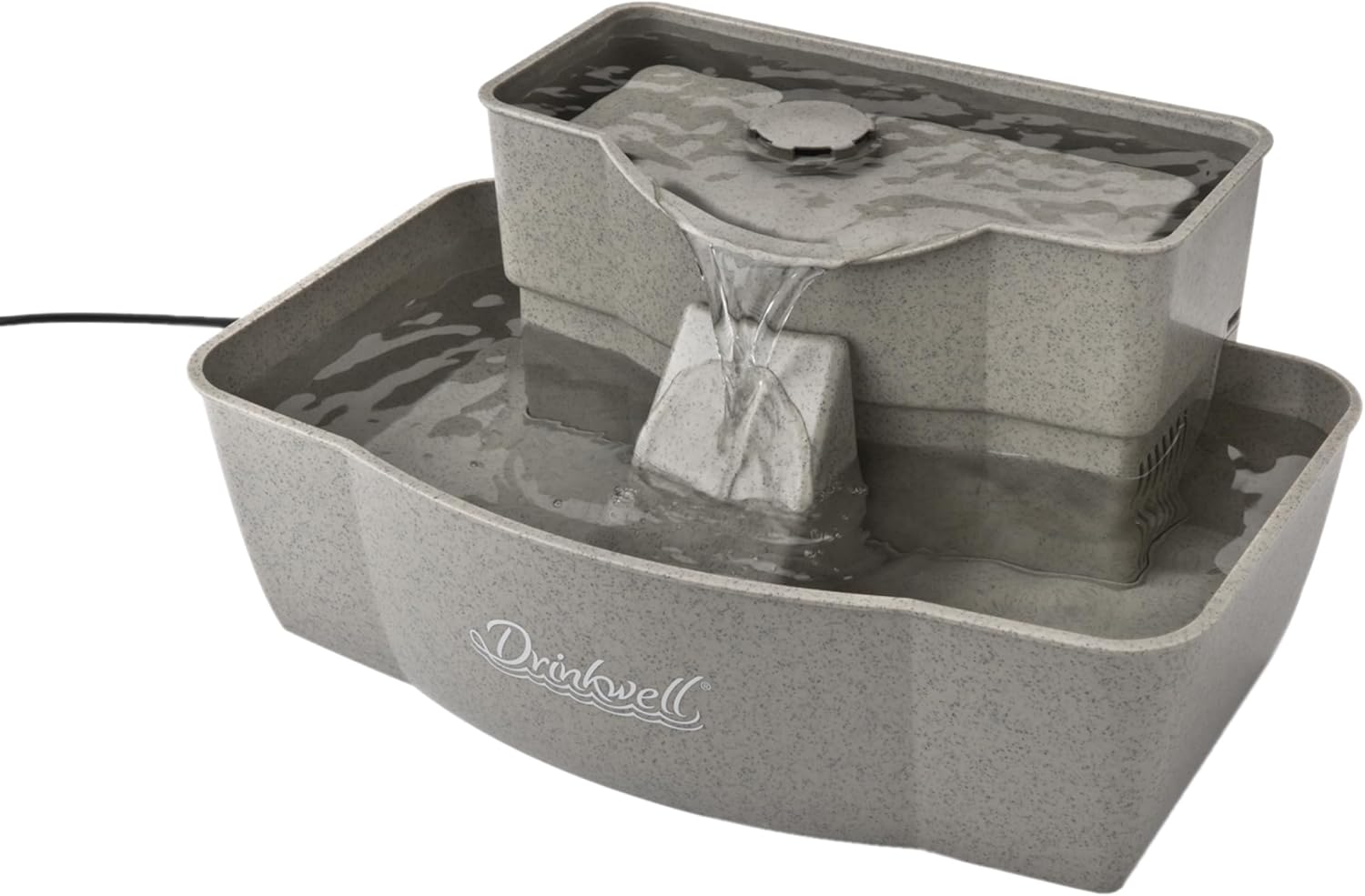 PetSaf Drinkwel Multi-Tie Pe Fountai Encourage Hydratio fo Cat Dog Large-Capacit Watere Doubl Tie Filtere Fountai wit Carbo Filte 10 o Wate Capacity