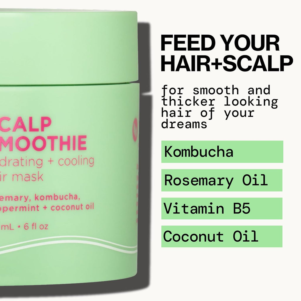 Pacifica Scalp Smoothie Hydrating Scalp Treatment Leave-On Hair Mask, Cooling Relief for Dry, Flaky, Itchy Scalp Thinning Hair, Vegan Cruelty-Free, 6 fl oz