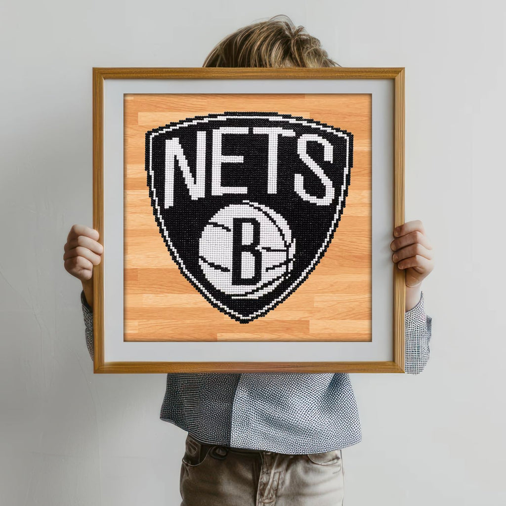 DIAMON DOT NB Brookly Net Basketbal Diamon Paintin Kit fo Adult Diamon Ar Kit Relaxin Creativ Craf Ki wit Dot Gem 12.6inchx12.6inch
