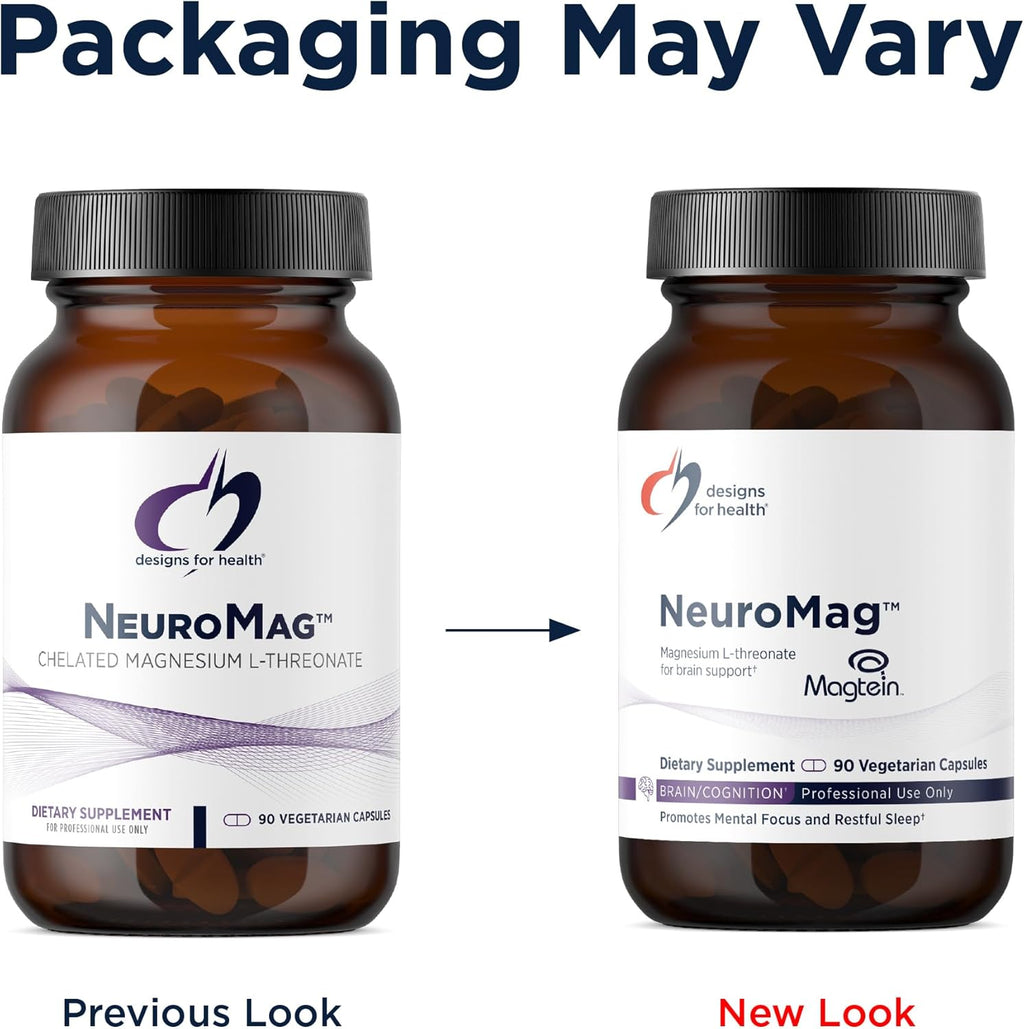 Design fo Healt NeuroMa Bioavailabl Magnesiu L-Threonat Chelate Magnesiu Supplemen fro Magtei fo Brai Healt Cognitiv Function Suppor Focu Sleep (9 Vega Capsules)