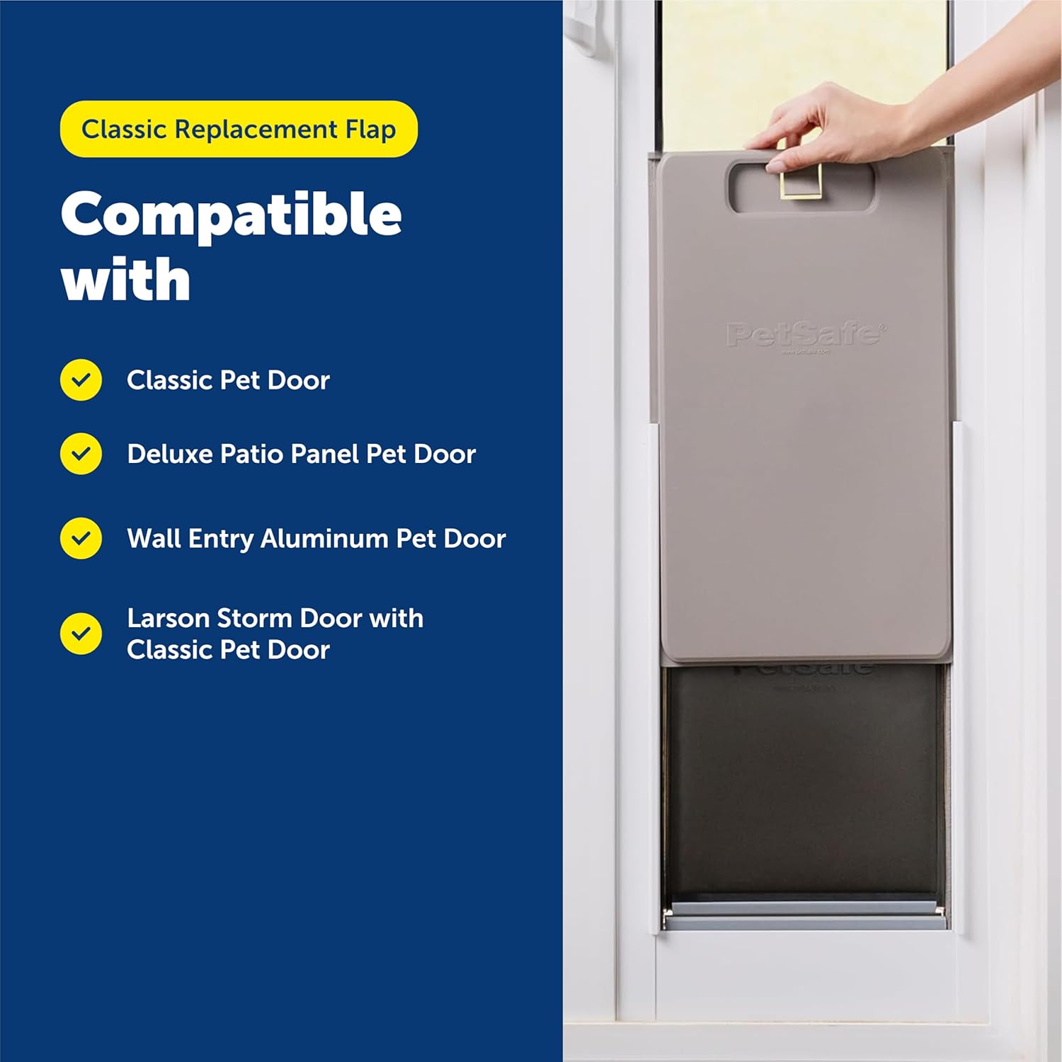 PetSafe Classic Replacement Flap - Maintains Weather Seal - Soft Tinted Vinyl Flap with Magnetic Closure - Compatible with Wall Entry Patio Panel Pet Doors - Easy to Install - Large