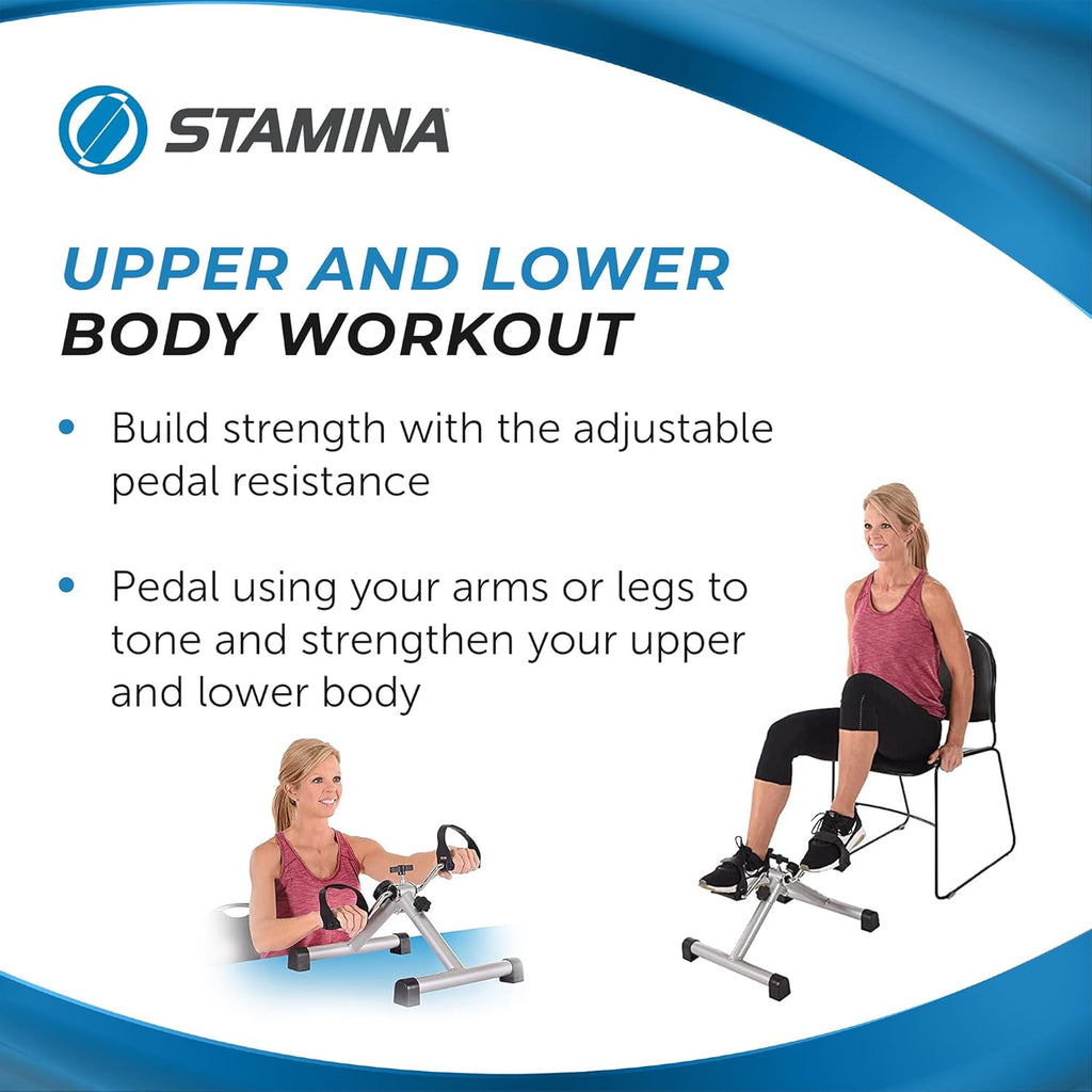 Stamin InStrid Cycl X Foldin Cycl Peda Exercise Fitnes Bik wit Smar Workou Ap fo Seate Exercis Foldabl Exercis Bik fo Hom Workout