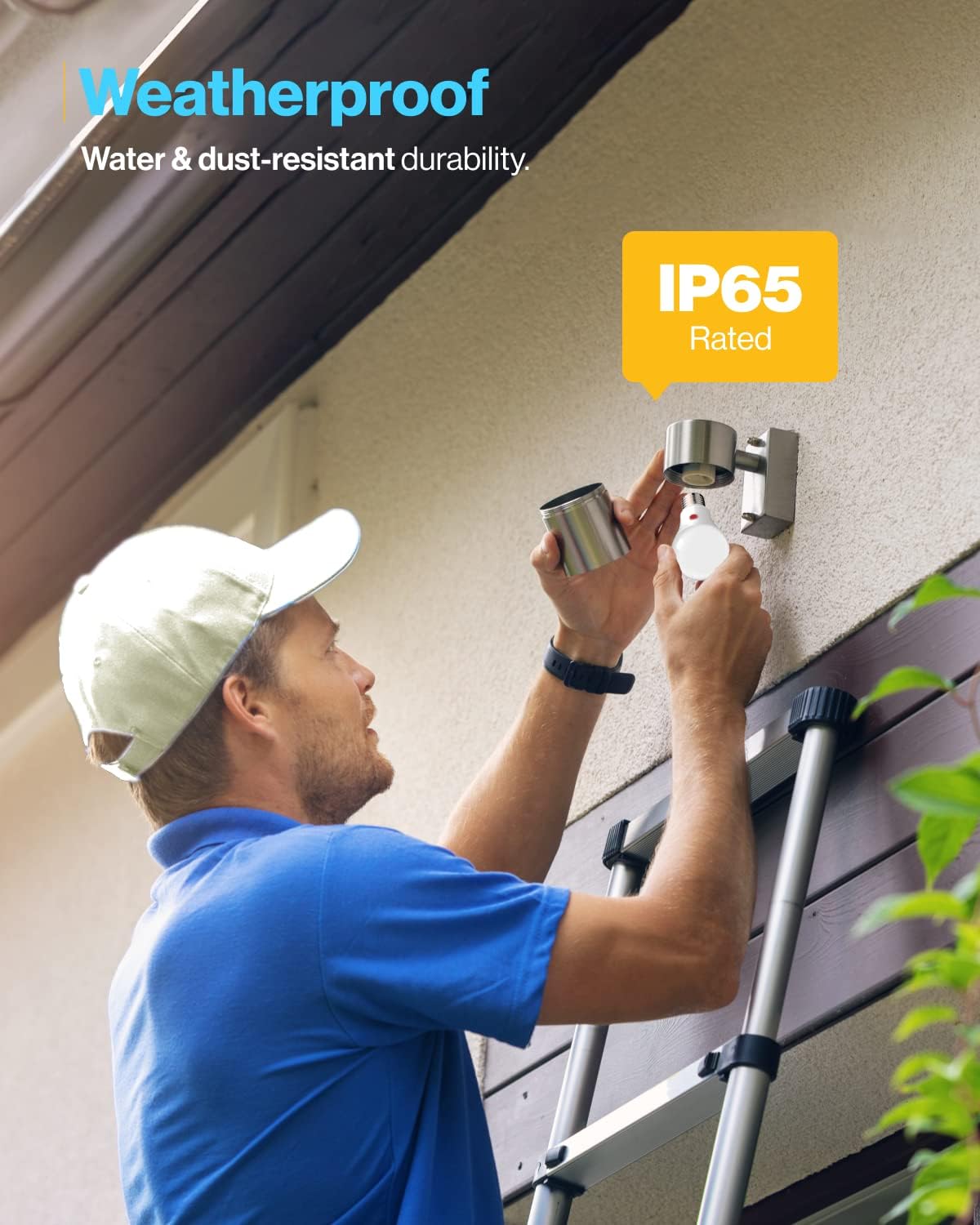 3 Pac Dus t Daw LE Outdoo Ligh Bul A19 Photocel Automati fo Exterio Lighting 80 LM 9 (60 Eqv.) 4000 Coo White Aut On/Of Sensor IP6 Rate UL