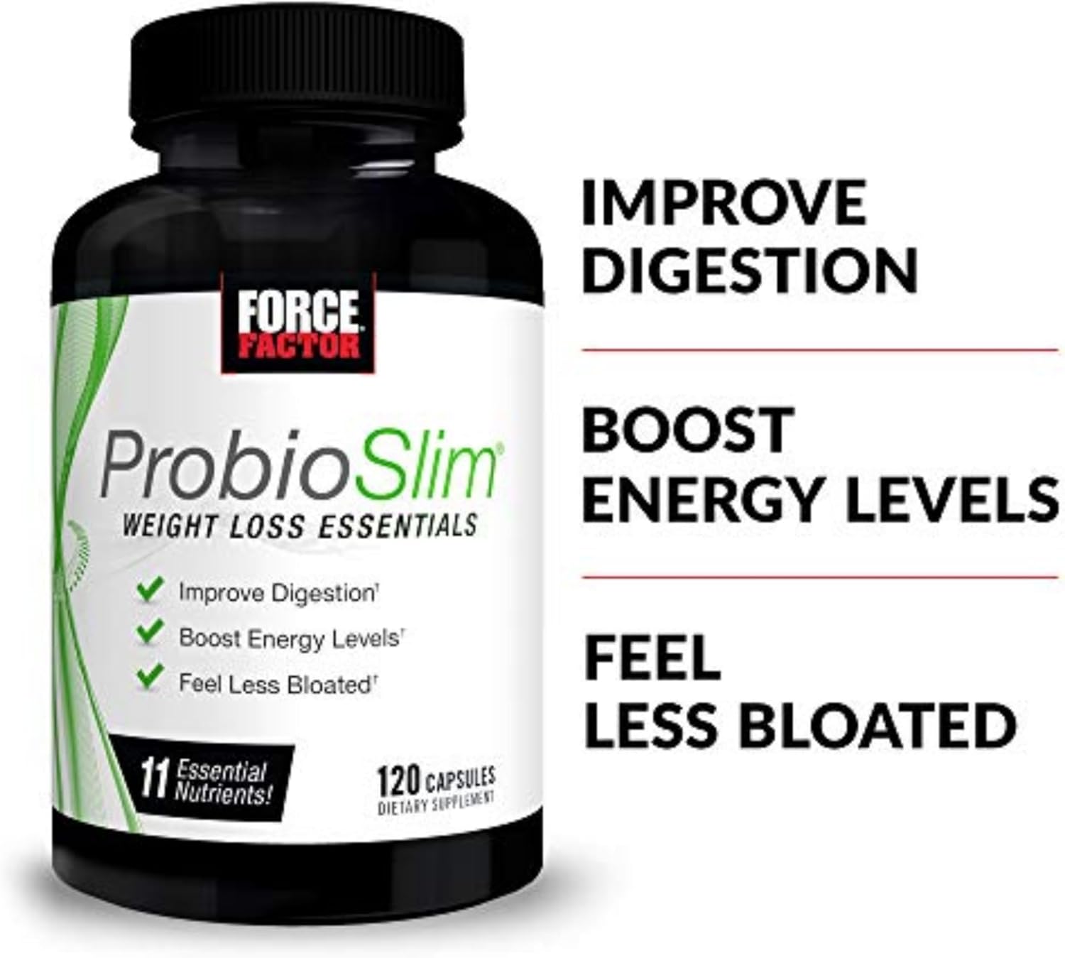 ProbioSli Weigh Los Essential Complet Dail Digestiv Healt an Weigh Los Probioti Supplemen fo Wome an Me wit Electrolyte an Gree Te Extract Forc Factor 12 Capsules