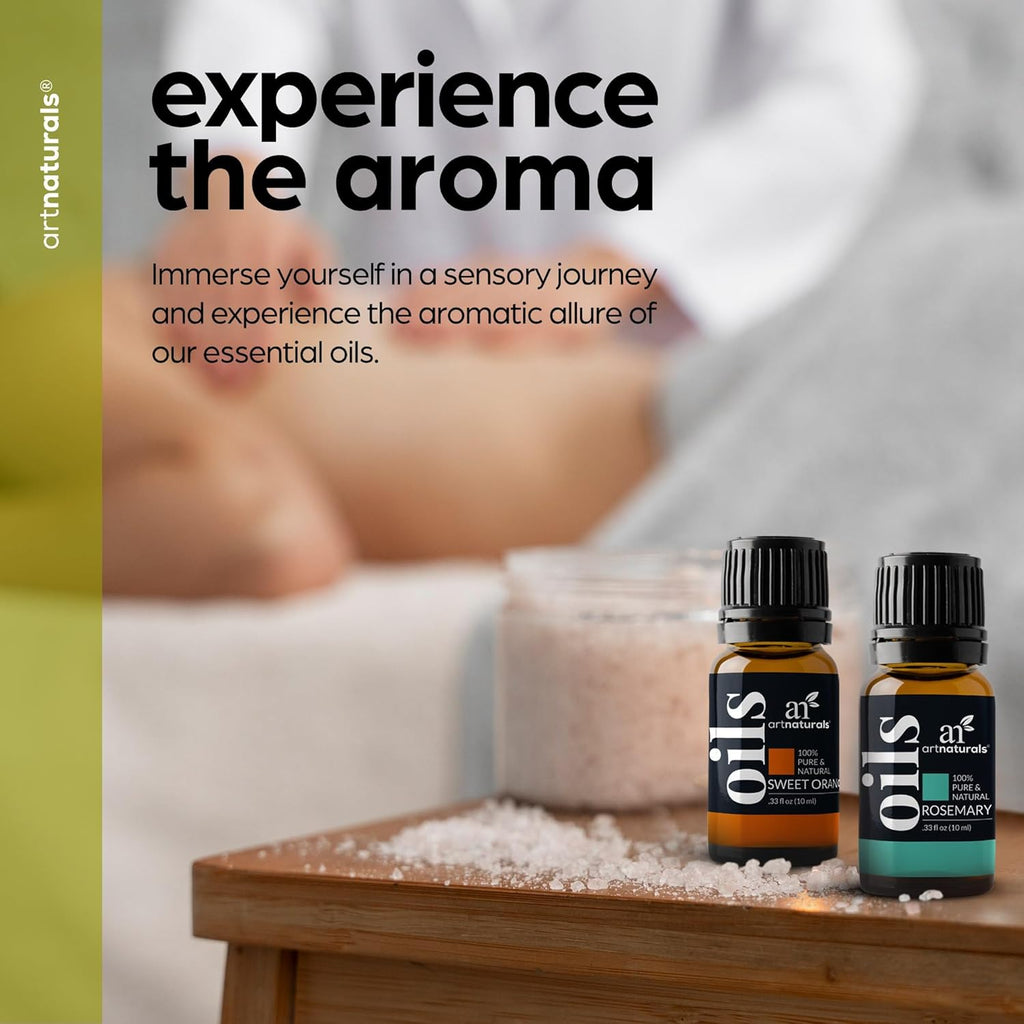 ArtNatural Aromatherap Top- Essentia Oi Se ( 10m Bottles 100 Pur o Th Highes Therapeuti Grad Premiu Gif Se Lavender Peppermint Te Tree Eucalyptus