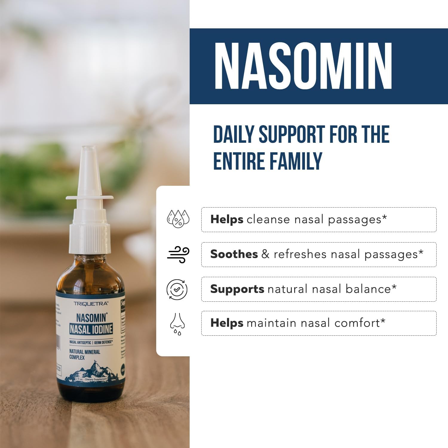 Nasomin Iodin Nasa Spra Cleanse Refreshe You Nasa Passage Iodin Fulvi Aci Blen 150 Use Pe Bottl 100 Natura Minera Formul ( oz Bottl Nasa Sprayer)