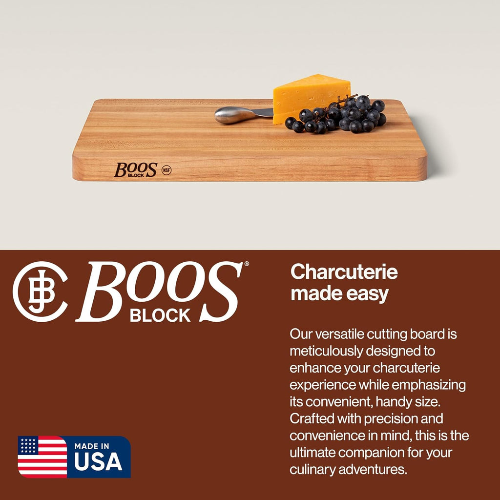 John Boos Chop-N-Slice Series Rectangular Wooden Maple Cutting Board 18¡±x12¡± ¨C 1.25¡± Thick, 8-lb Reversible Butcher Block with Eased Corners Edge-Grain ¨C Made in the USA