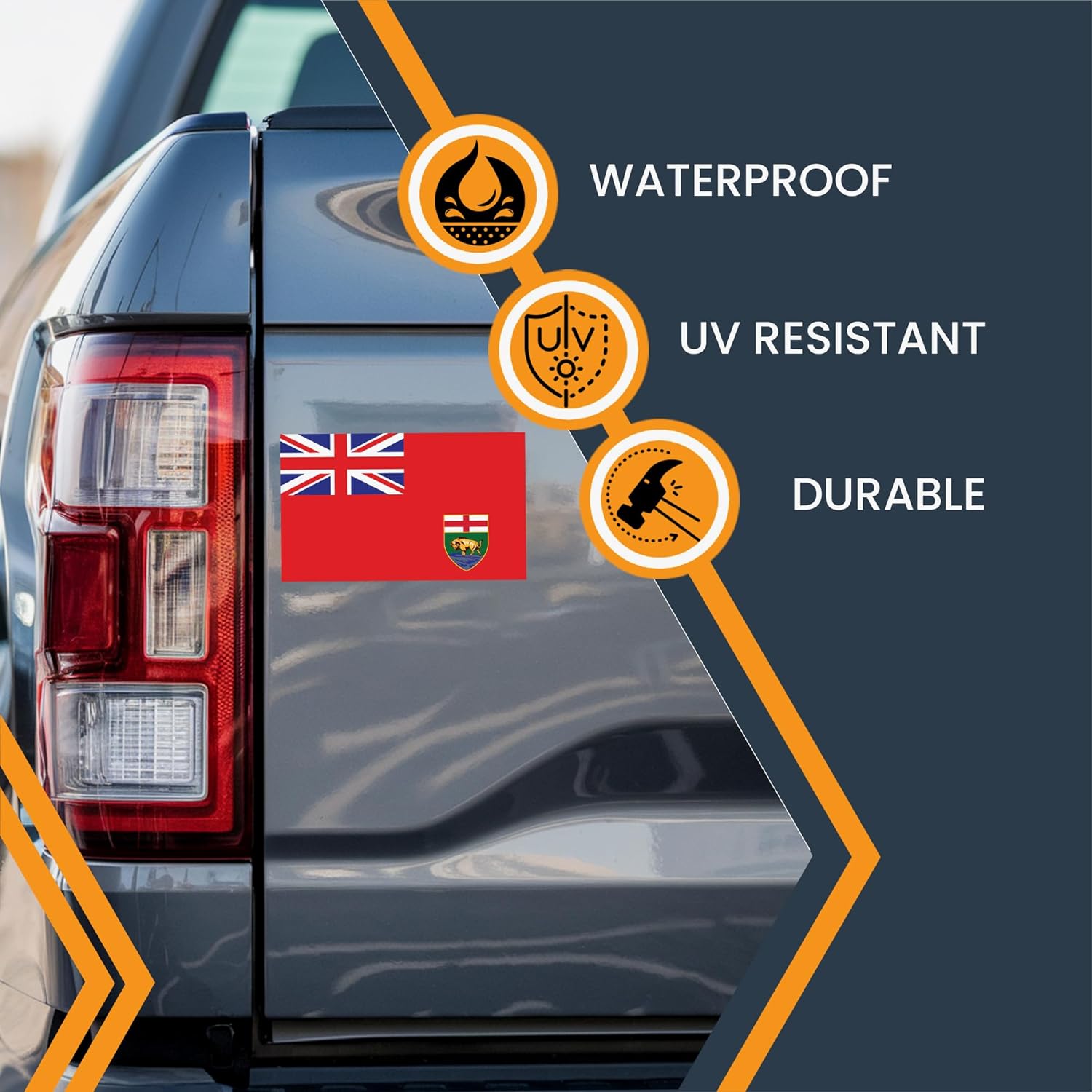 Magne M U Manitob Fla Magnet 4x Inches Flexibl Magneti Decal Heav Dut Magne Viny fo Car Truck SUV Fridge Locker Canadia Provinc Souvenir Mad i USA