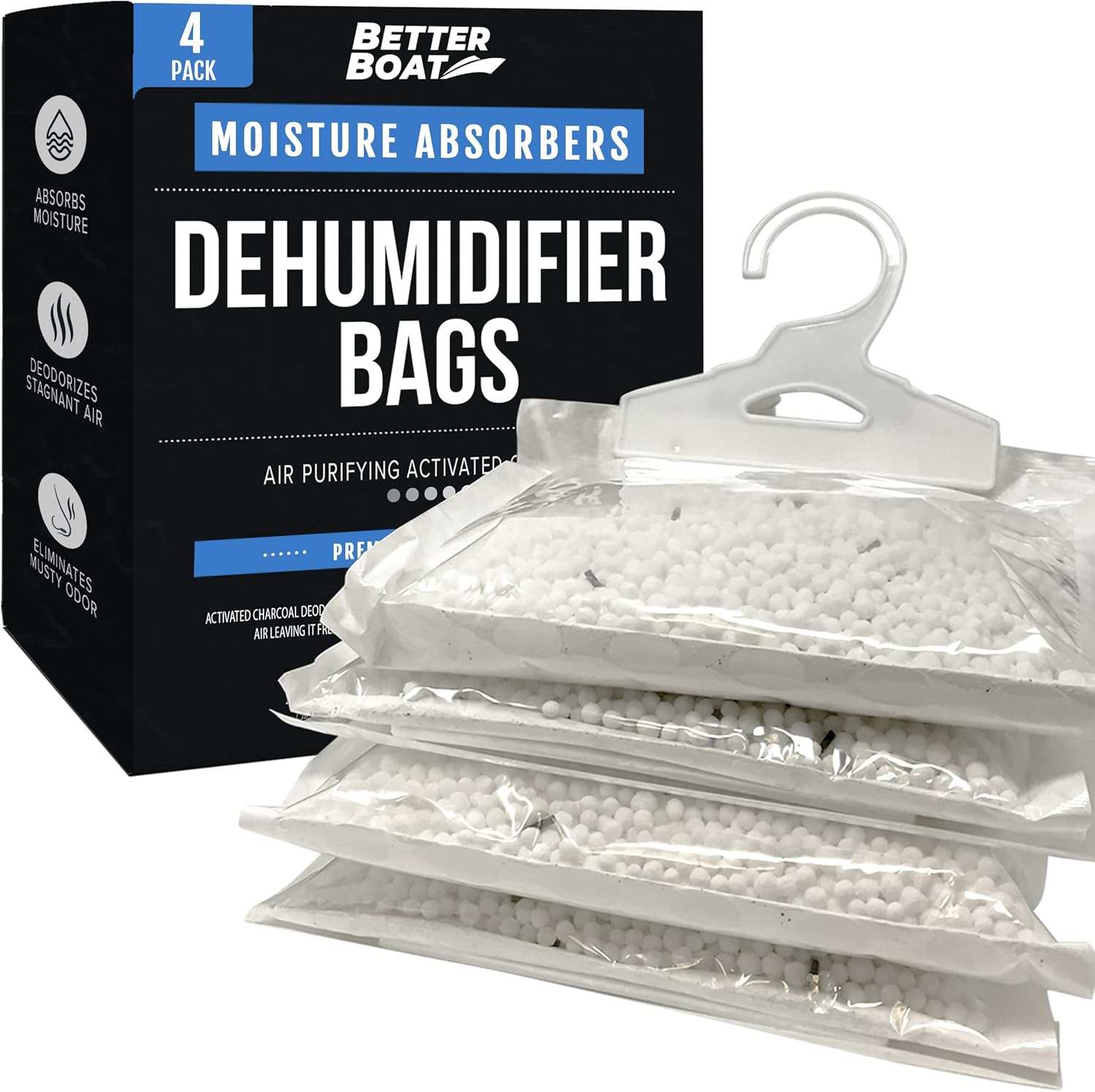 Pac Moistur Absorbe Hangin Bags Boa Dehumidifie wit Charcoal Unscented Remove Dampnes an Must Odors Idea fo Basement Closet Home Car RV an Boating