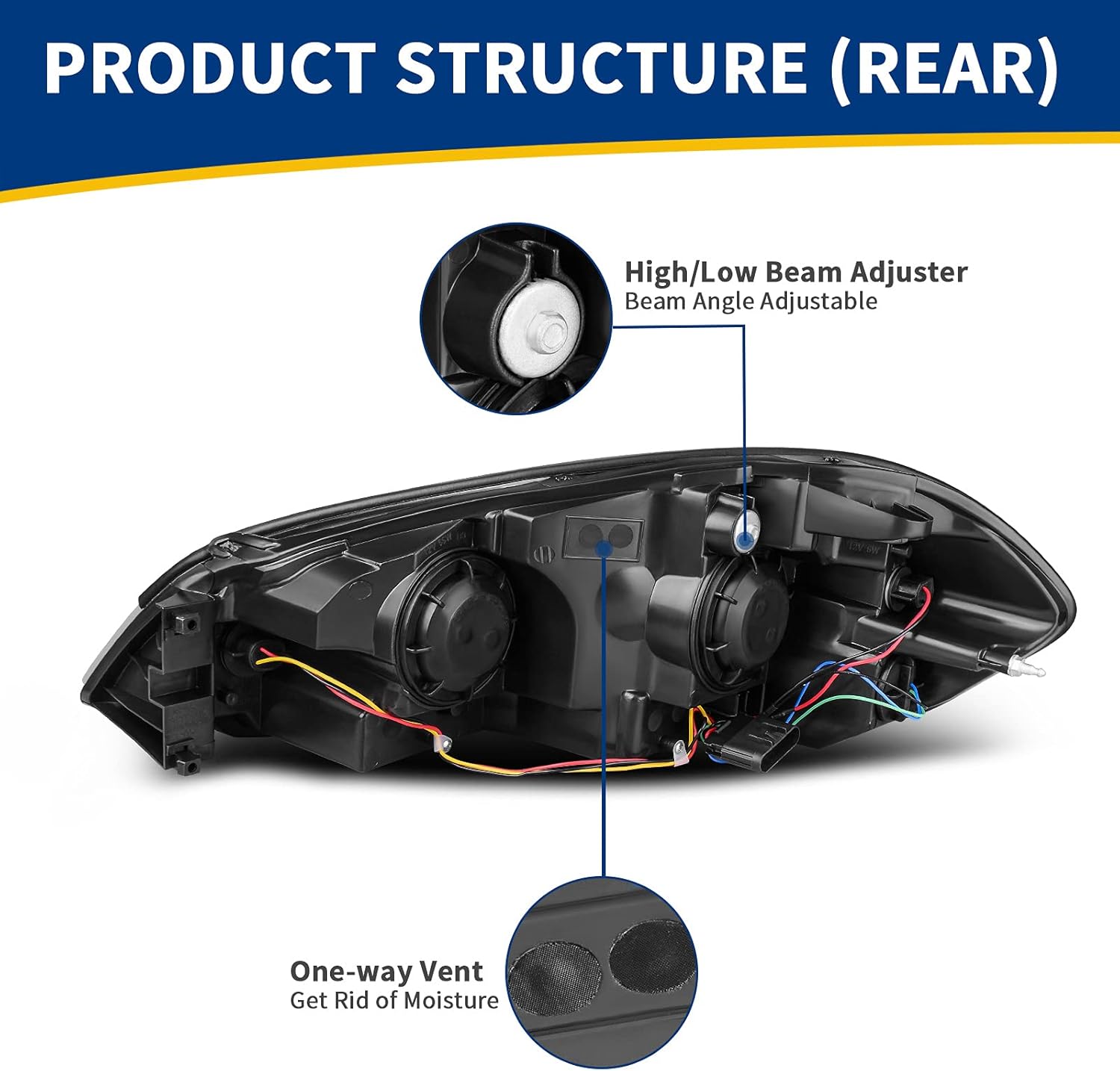 AUTOSAVER88 Headlight Assembly Compatible with 2006-2013 Chevy Impala 06 07 Chevy Monte Carlo Replacement Headlamp Driving Light Chrome Housing Amber Reflector Clear Lens 25958359 25958360
