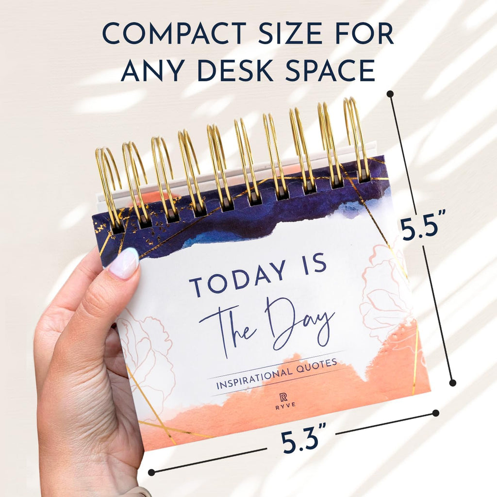 Motivational Calendar - Daily Flip Calendar with Inspirational Quotes - Motivational Desk Decor, Office Decor for Women Desk, Inspirational Gifts for Women, Perpetual Calendar