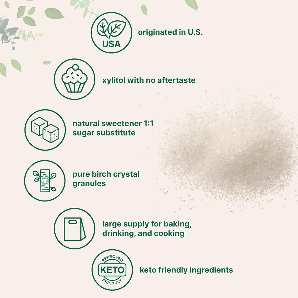 Xylito Sweetener Pounds Natura Sweetener 1: Suga Substitut an Lo Calorie Grea fo Bakin an Cooking N Afte Taste Ket Friendly