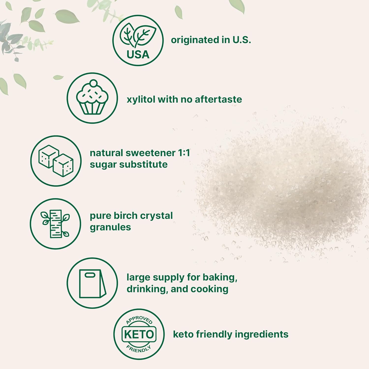 Xylito Sweetener Pounds Natura Sweetener 1: Suga Substitut an Lo Calorie Grea fo Bakin an Cooking N Afte Taste Ket Friendly