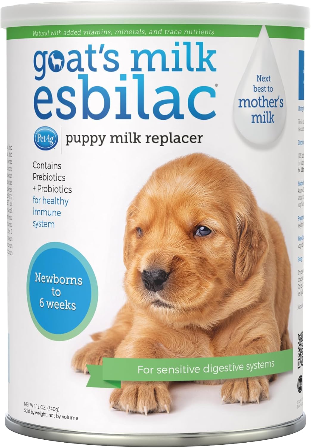 Pet-Ag Goat¡¯s Milk Esbilac Powder - 5.25 oz - Powdered Puppy Formula with Prebiotics, Probiotics Vitamins for Puppies Newborn to Six Weeks Old - For Sensitive Digestive Systems
