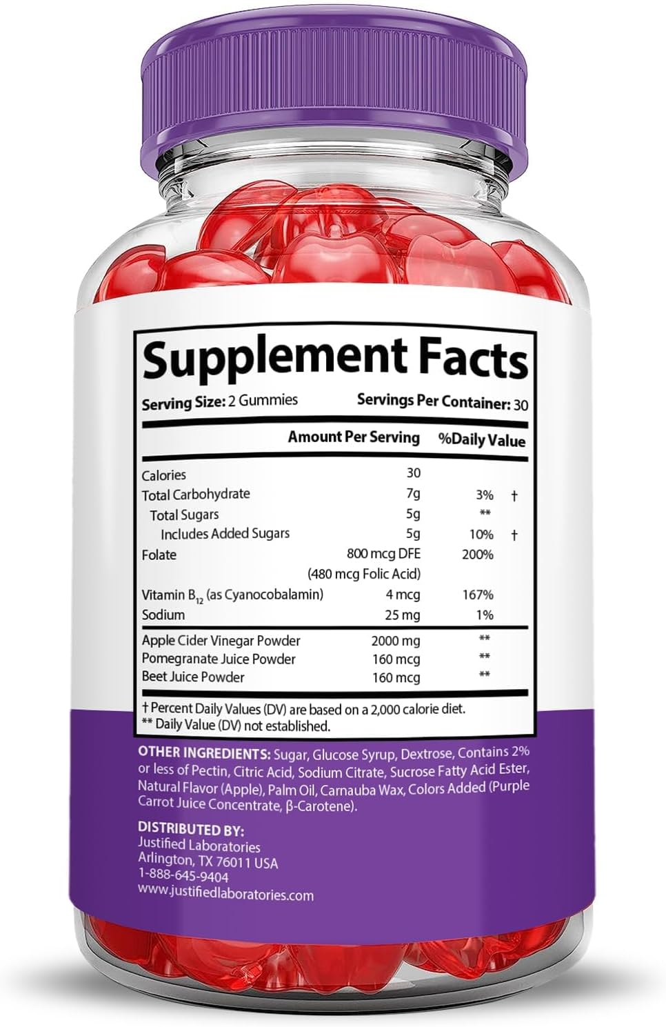 Justified Laboratories (2 Pack Ultra Quick Keto ACV Gummies Extreme 2000MG Ultraquick Keto Gummies Apple Cider Vinegar Formulated with Pomegranate Beet Juice Powder B12 Vegan Non GMO 120 Gummys
