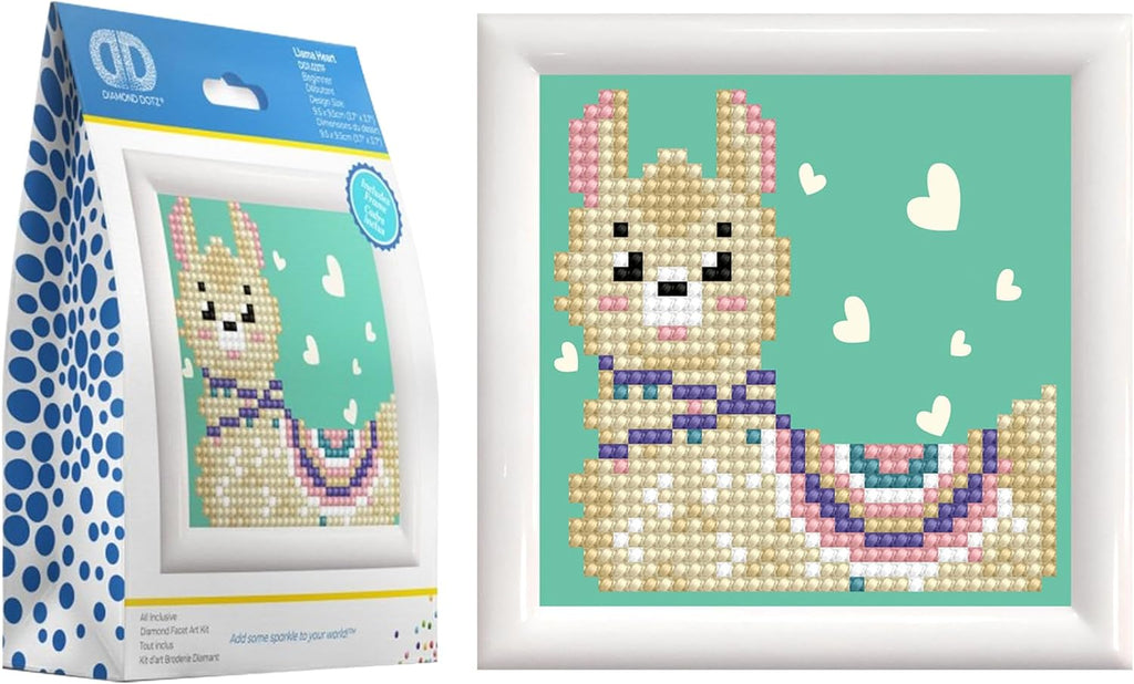 DIAMON DOT Llam Hear Anima Diamon Paintin Kit fo Adult Diamon Ar Kit Relaxin Creativ Craf Ki wit Dot Gem 4inchx4inch