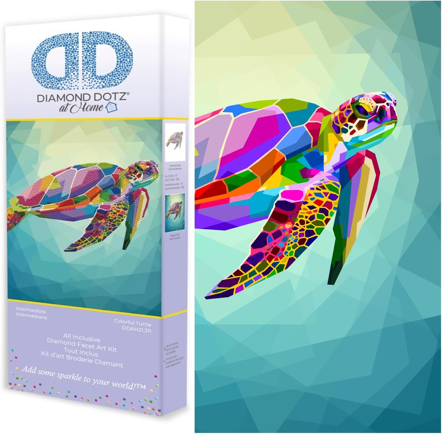 DIAMON DOT a Hom Colorfu Turtl Diamon Paintin Kit fo Adult Diamon Ar Kit Relaxin Creativ Craf Ki wit Dot Gem 12x12