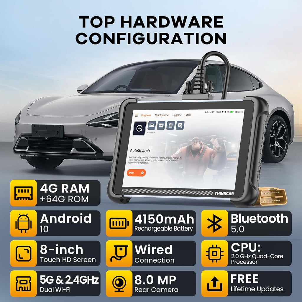 THINKCA OBD Scanne Diagnosti Too Lifetim Free ThinkSca 68 Ca Sca Too wit 3 Rese Function,Scanne fo Ca wit 3000 Activ Test,Advance EC Codin BI-Directional,FC Onlin Service