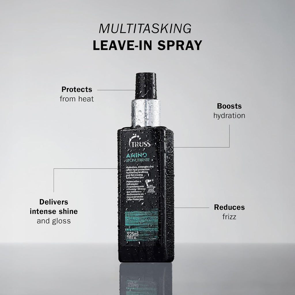TRUS Amin Hea Protectio Spra fo Hai Ant Friz Leav I Hai Spra Infuse wit Essentia Oil t Hydrat Replenis Amin Acid Colo Saf Hea Protectan Detangle (7.6 oz)