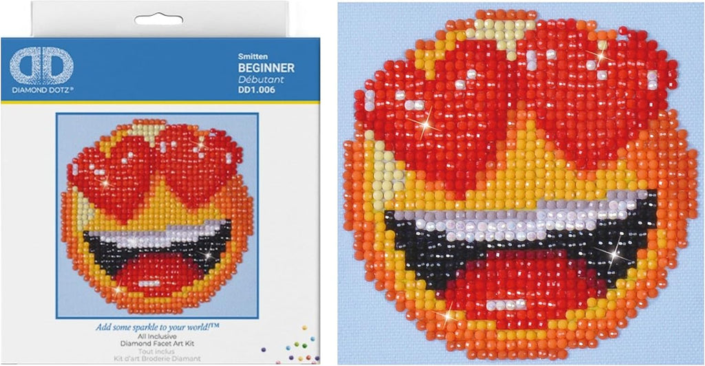 DIAMON DOT Smitte Emoj Diamon Paintin Kit fo Adult Diamon Ar Kit Relaxin Creativ Craf Ki wit Dot Gem 4.2inchx4.2inch