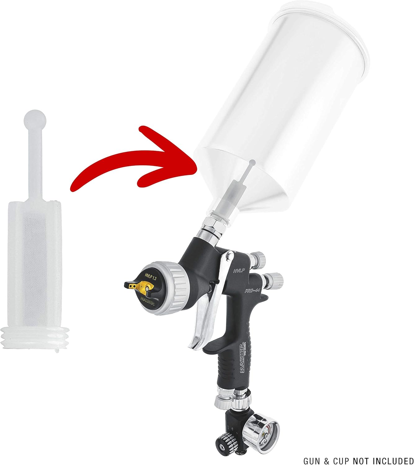 TC Globa Disposabl HVL Gravit Spra Gu Filter Fin Mes (Pac o 24 Universa Siz Fit Mos Gravit Fee Spra Gun t Strai an Catc Dir Particle i Pain Coatings Auto