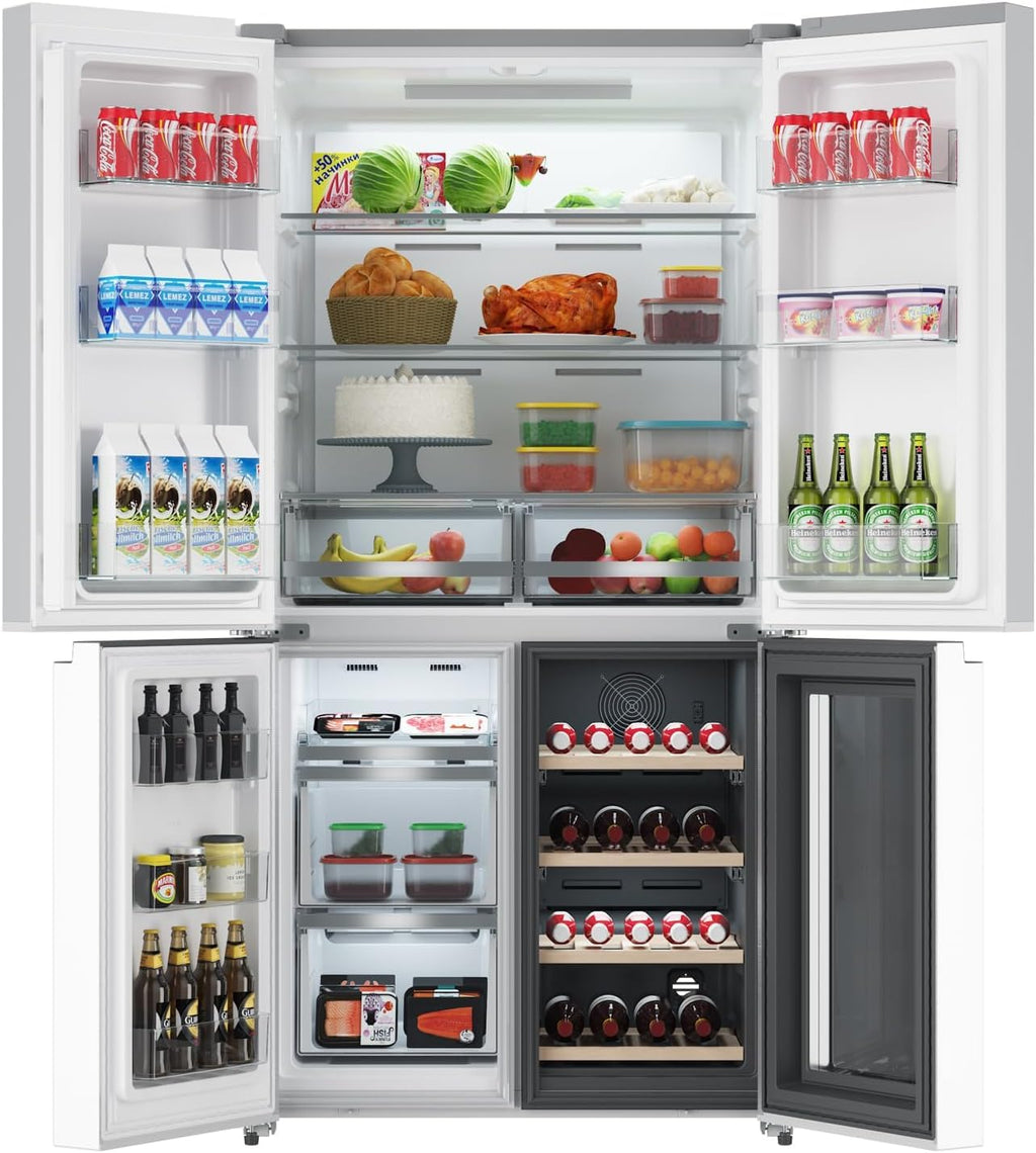 35. i Frenc Doo Refrigerato Doo wit Win Cooler 2 Cu.F Freestandin Counte Dept Fridg wit Freezer Touc Contro Display Fingerprin Resistan Stainles Steel