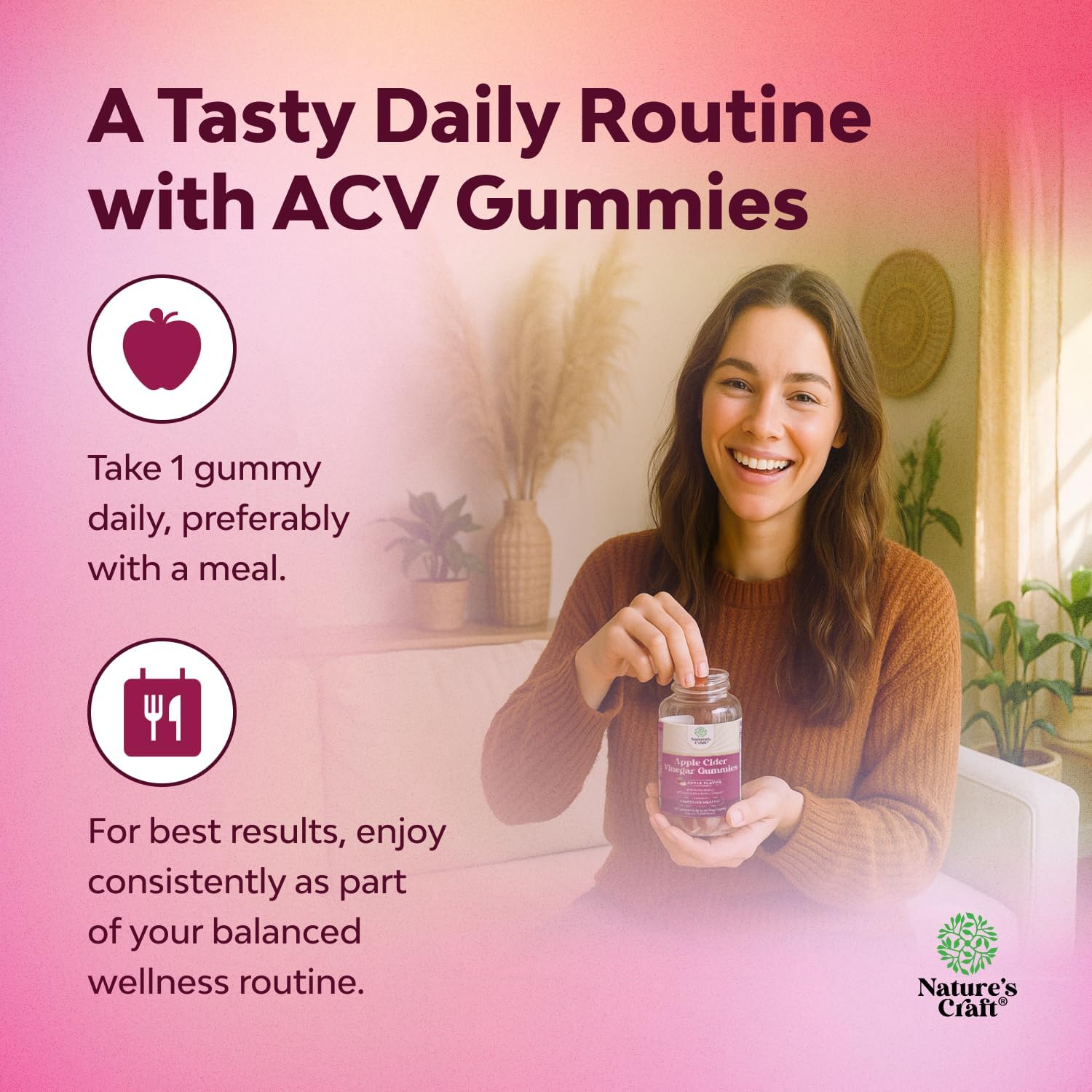 ACV Apple Cider Vinegar Gummies - Natural Energy Supplement ACV with Mother for Body Cleanse Immune Support and Gut Health with Vitamin B12 and Beet Root - 120 Count