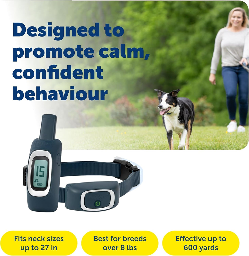 PetSafe 600 Yard Remote Training Collar ¨C Choose from Tone, Vibration, or 15 Levels of Static Stimulation ¨C Medium Range Option for Training Off Leash Dogs ¨C Waterproof and Durable ¨C Rechargeable