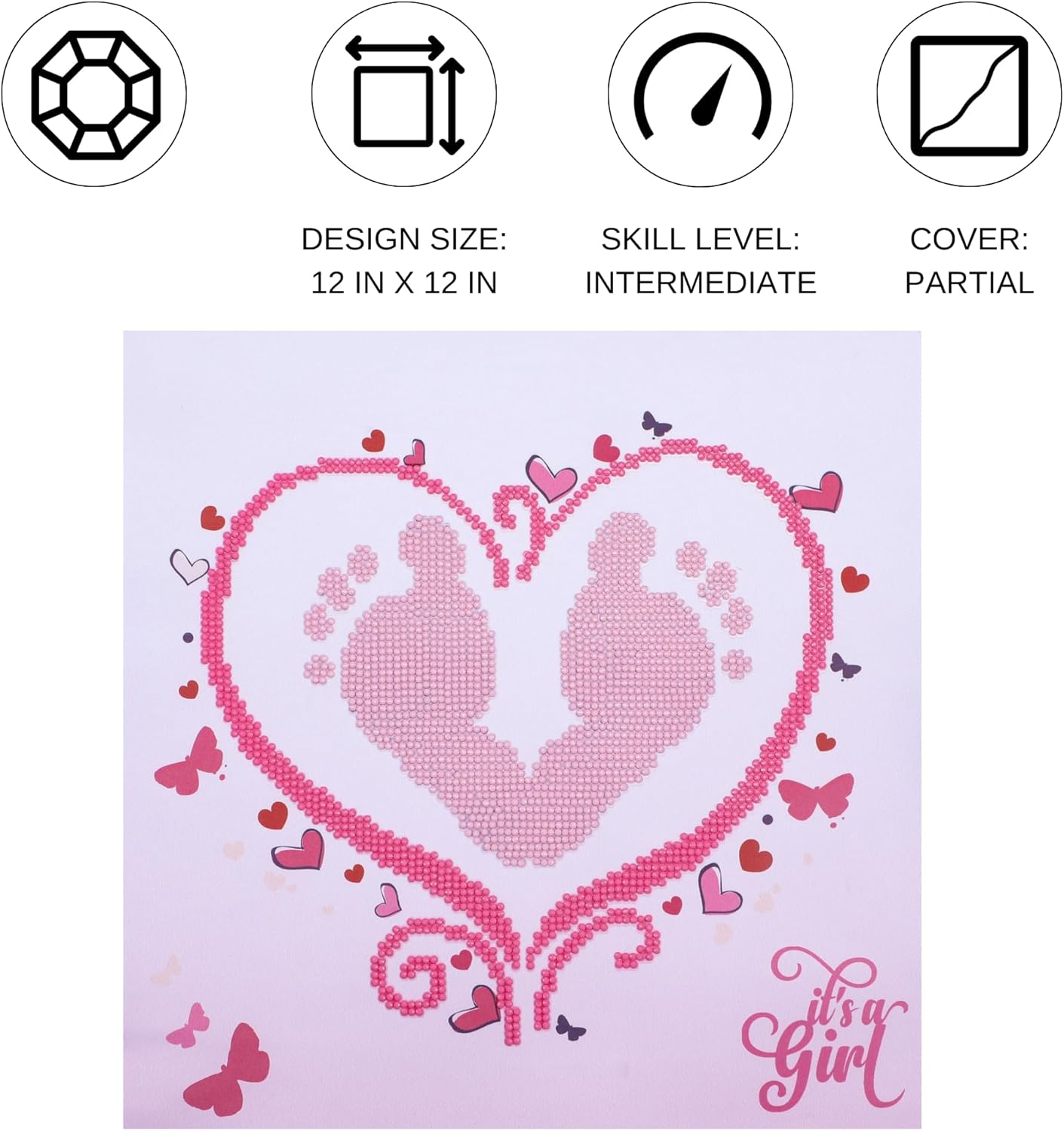 DIAMON DOT a Hom It' Gir Diamon Paintin Kit fo Adult Diamon Ar Kit Relaxin Creativ Craf Ki wit Dot Gem 12inchx12inch