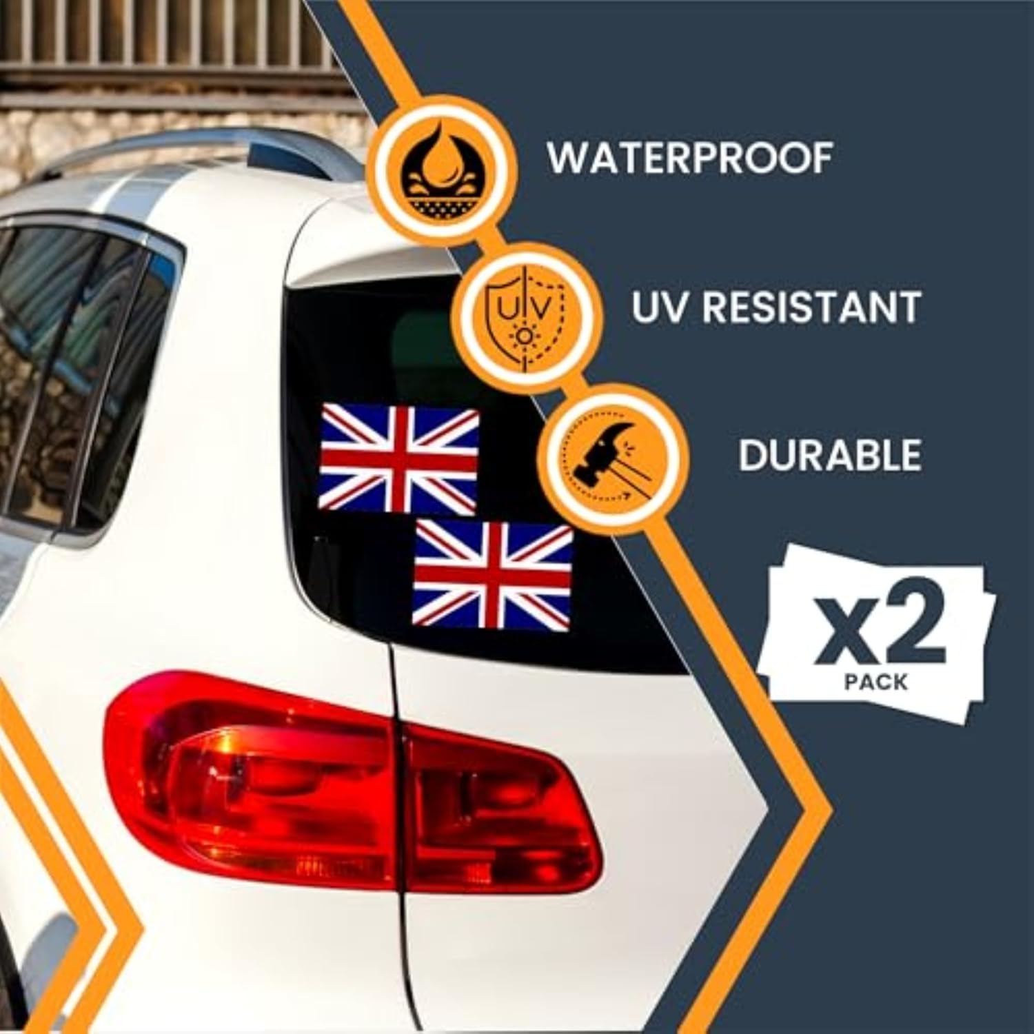 Magne M U Englan Fla Deca Sticke  Pac 3x Inc Adhesiv Decal fo Cars Trucks Laptops Toolboxe U Printe Vinyl Weatherproof Unite Kingdo Stickers Mad i USA