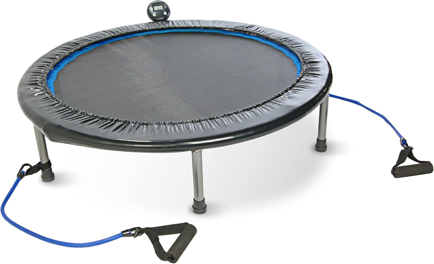 Stamina Folding Trampoline with Smart Workout App, Black - Portable Fitness Rebounder for Home Gym, Cardio Strength Training, Jumping Exercise Equipment