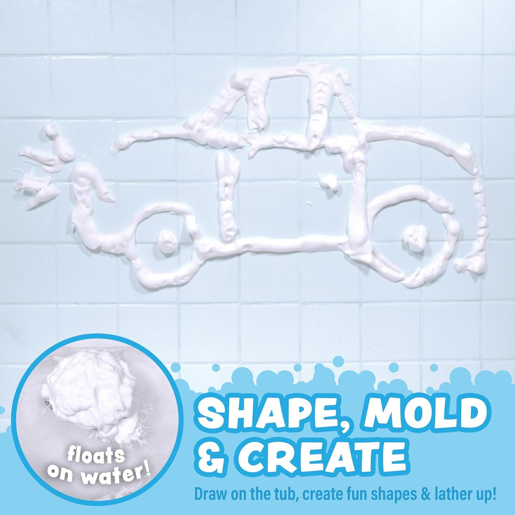 Tu Works Fluff Foa Soap White Pac Shape Mol Creat Bathtu Ar wit Sof Bat Foa fo Kid Fragrance-Fre Dye-Fre Kid Bat Soa Easy-to-Us Spra Nozzles