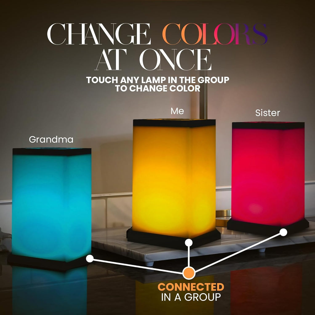 Friendship Lamp by Filimin Modern - Best Friend Lamps Wi-Fi Touch Lamp LED Light for Long-Distance, Connection, Relationship, Friendship, Gifts, Love, 200+ Colors, App Setup - Set of 2