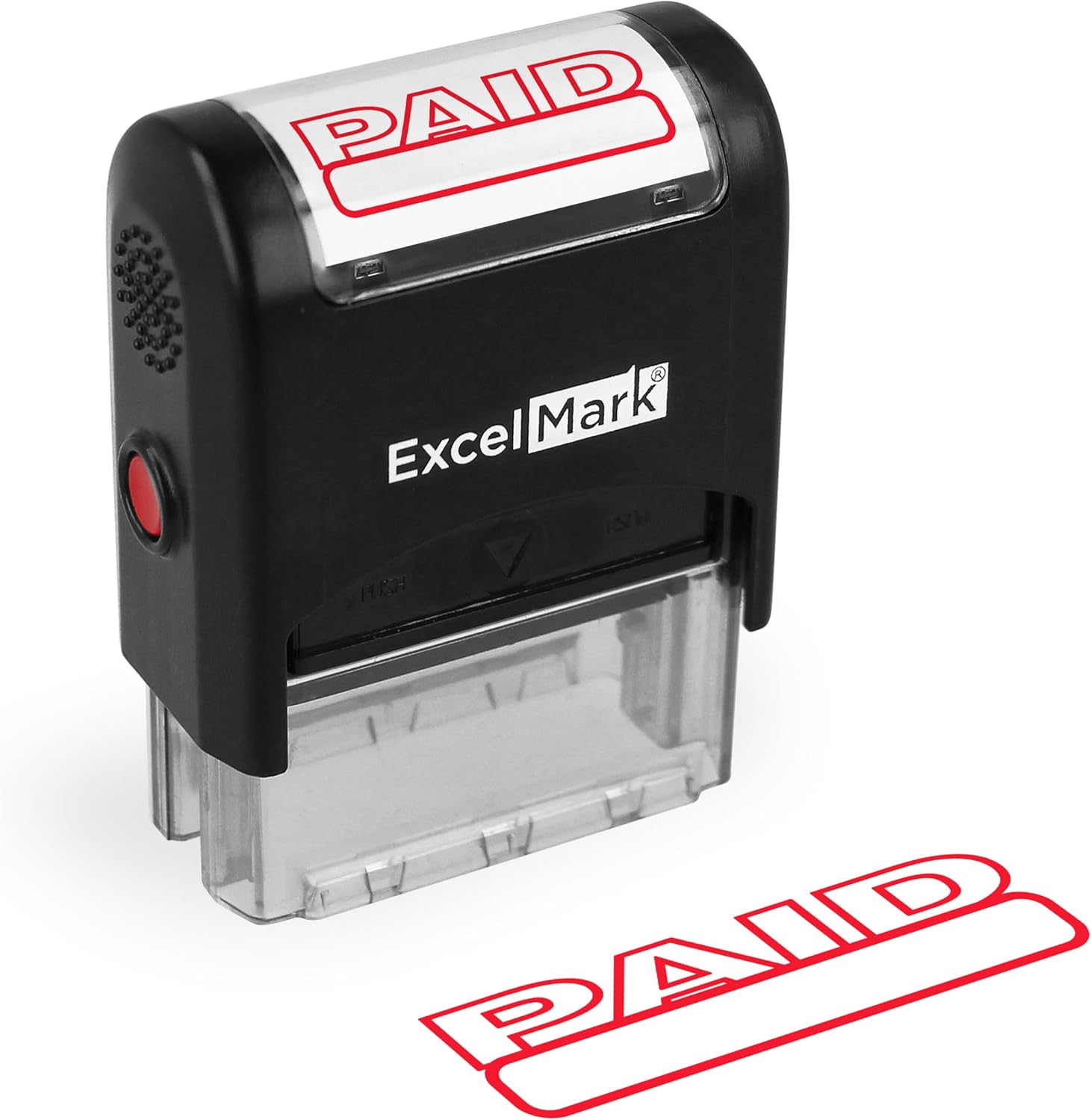 ExcelMark Paid Self Inking Rubber Stamp - Red Ink